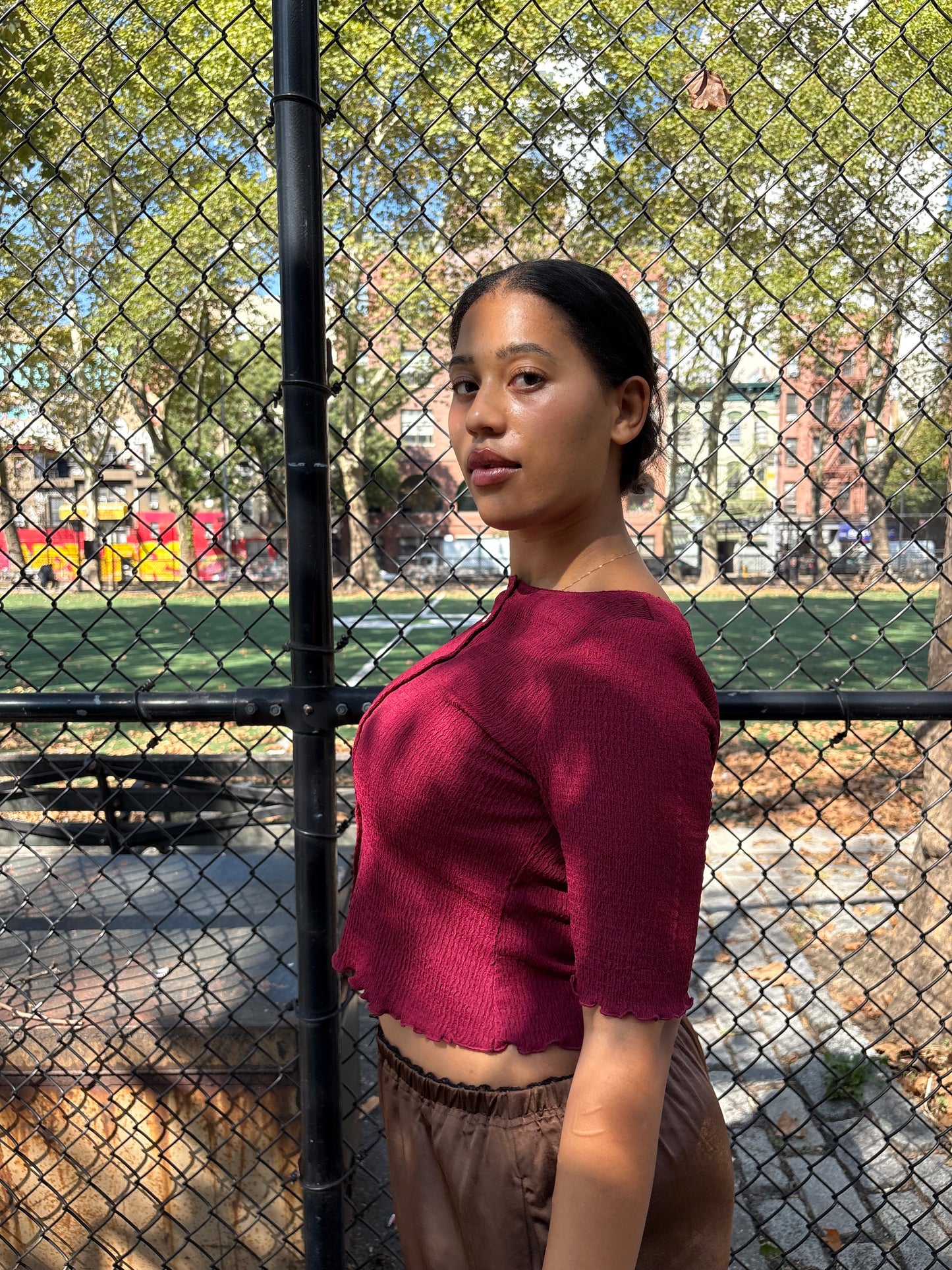 Summer Short Sleeve Top - Merlot