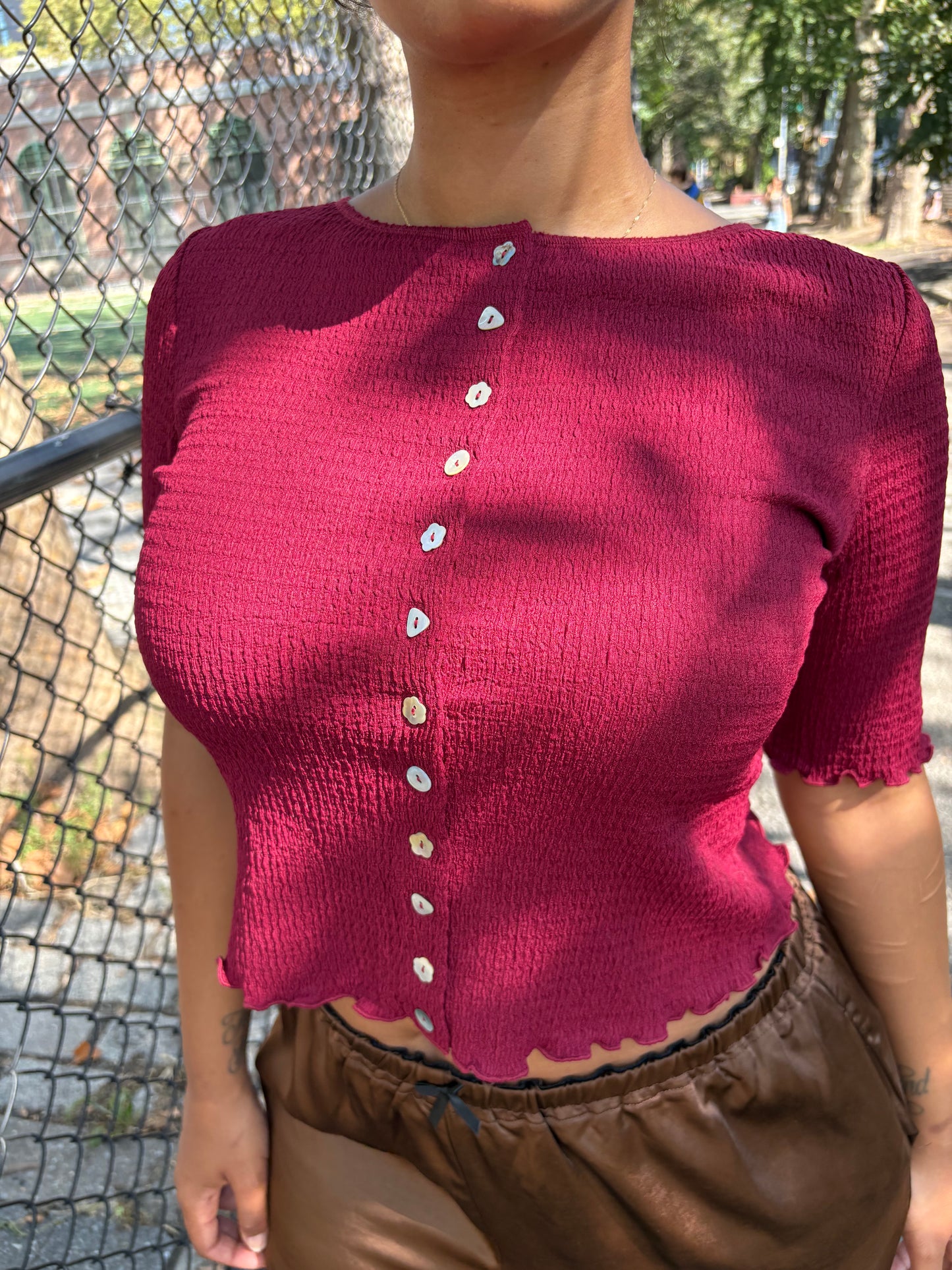 Summer Short Sleeve Top - Merlot