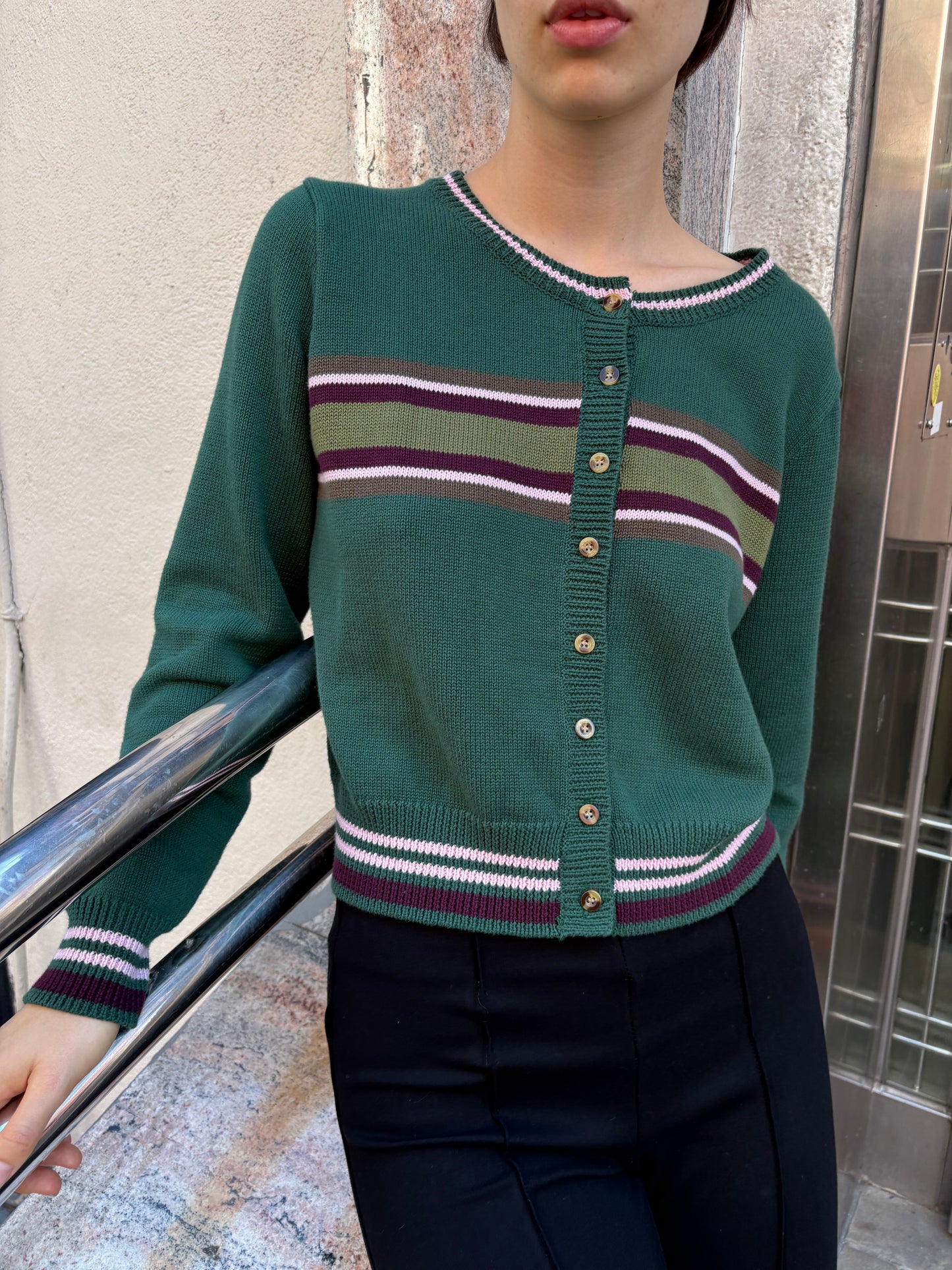 Odessa Cardi - Moss Stripe