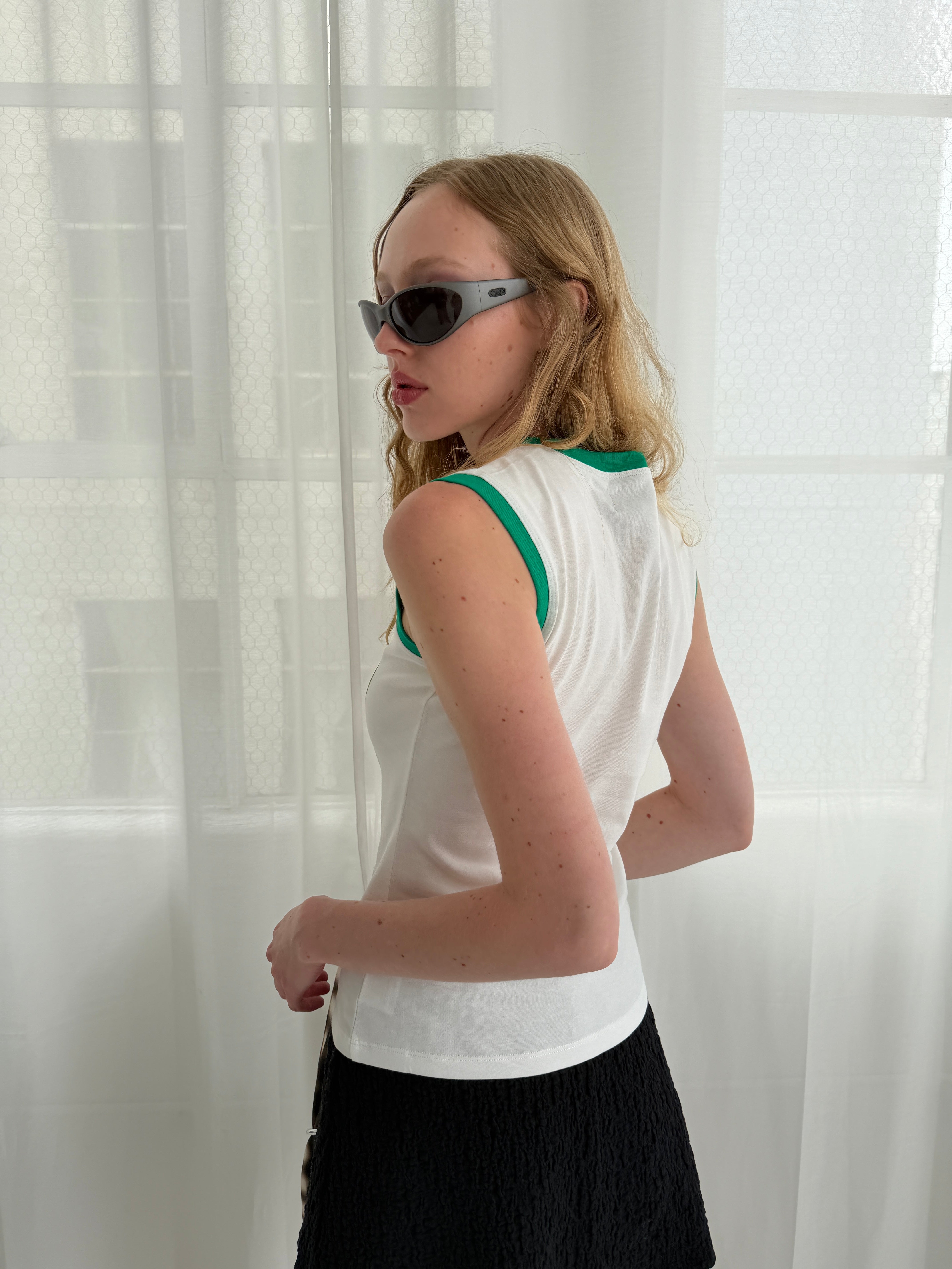 Clover Tank - Off-White/Green – Lisa Says Gah