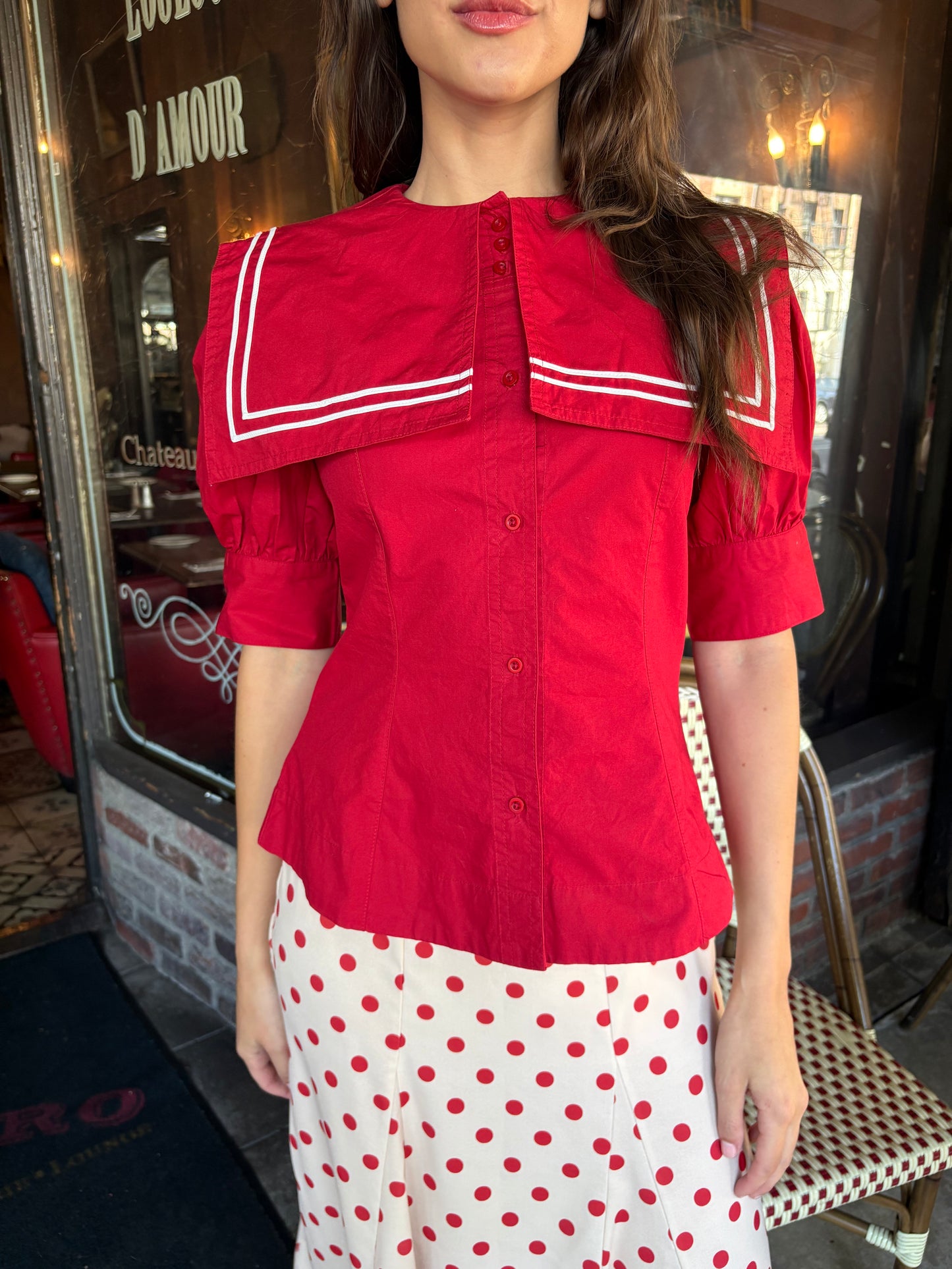 Keisha Blouse - Cherry Red