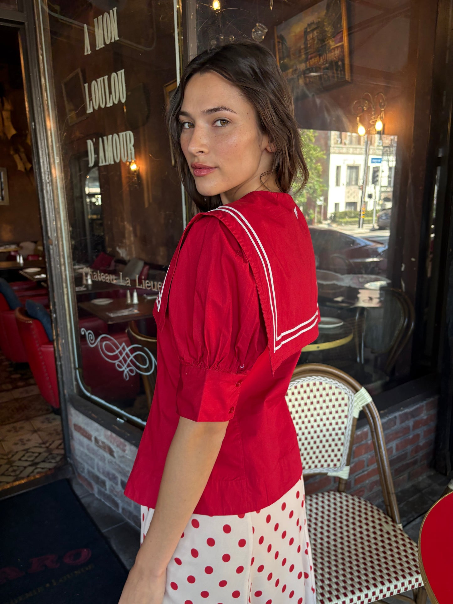 Keisha Blouse - Cherry Red