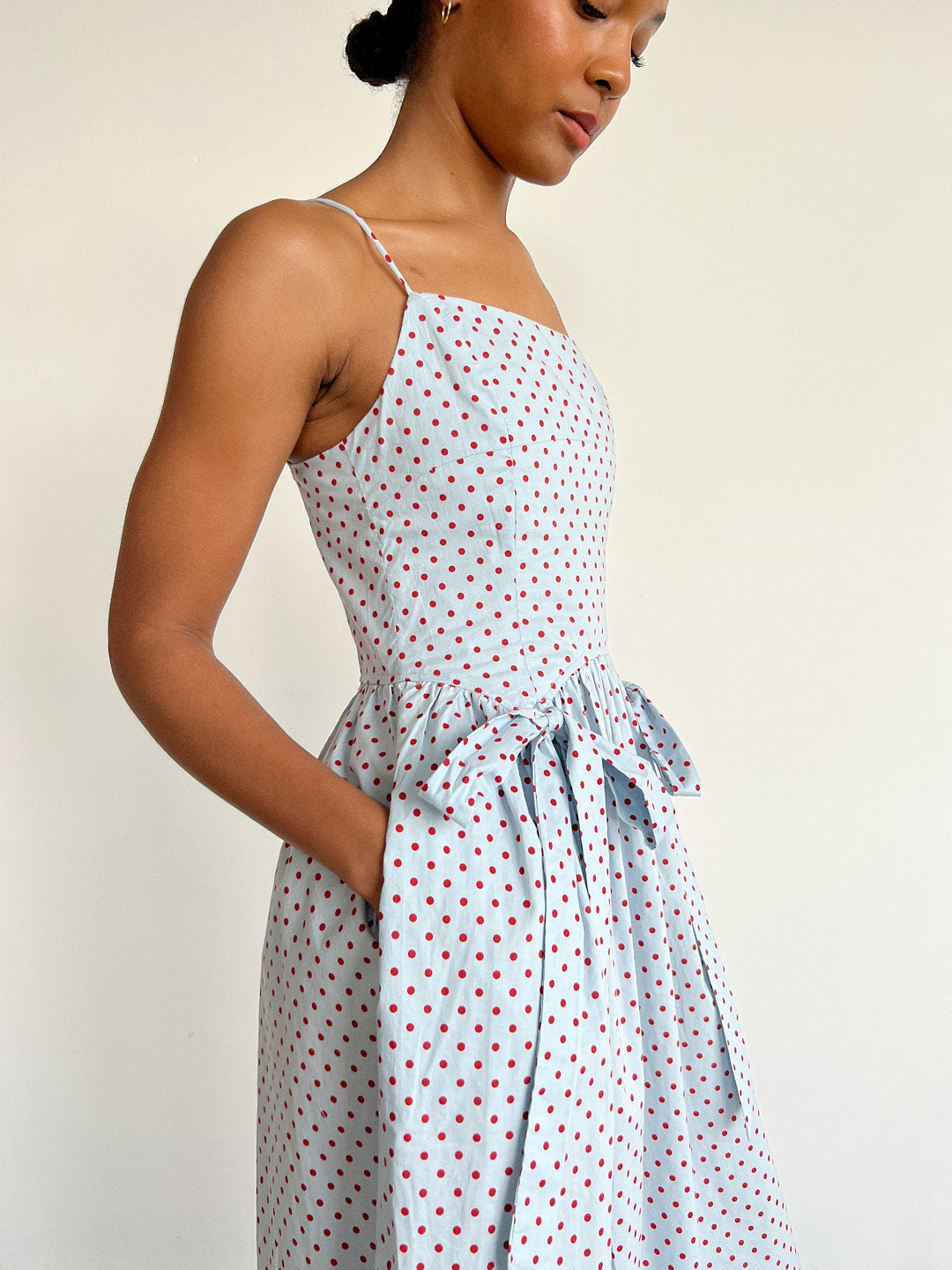 Warehouse mixed polka fashion dot midi dress