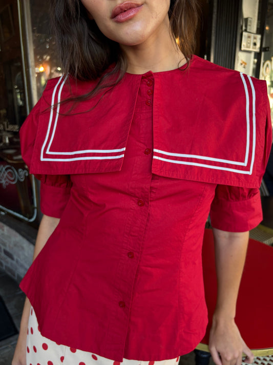 Keisha Blouse - Cherry Red