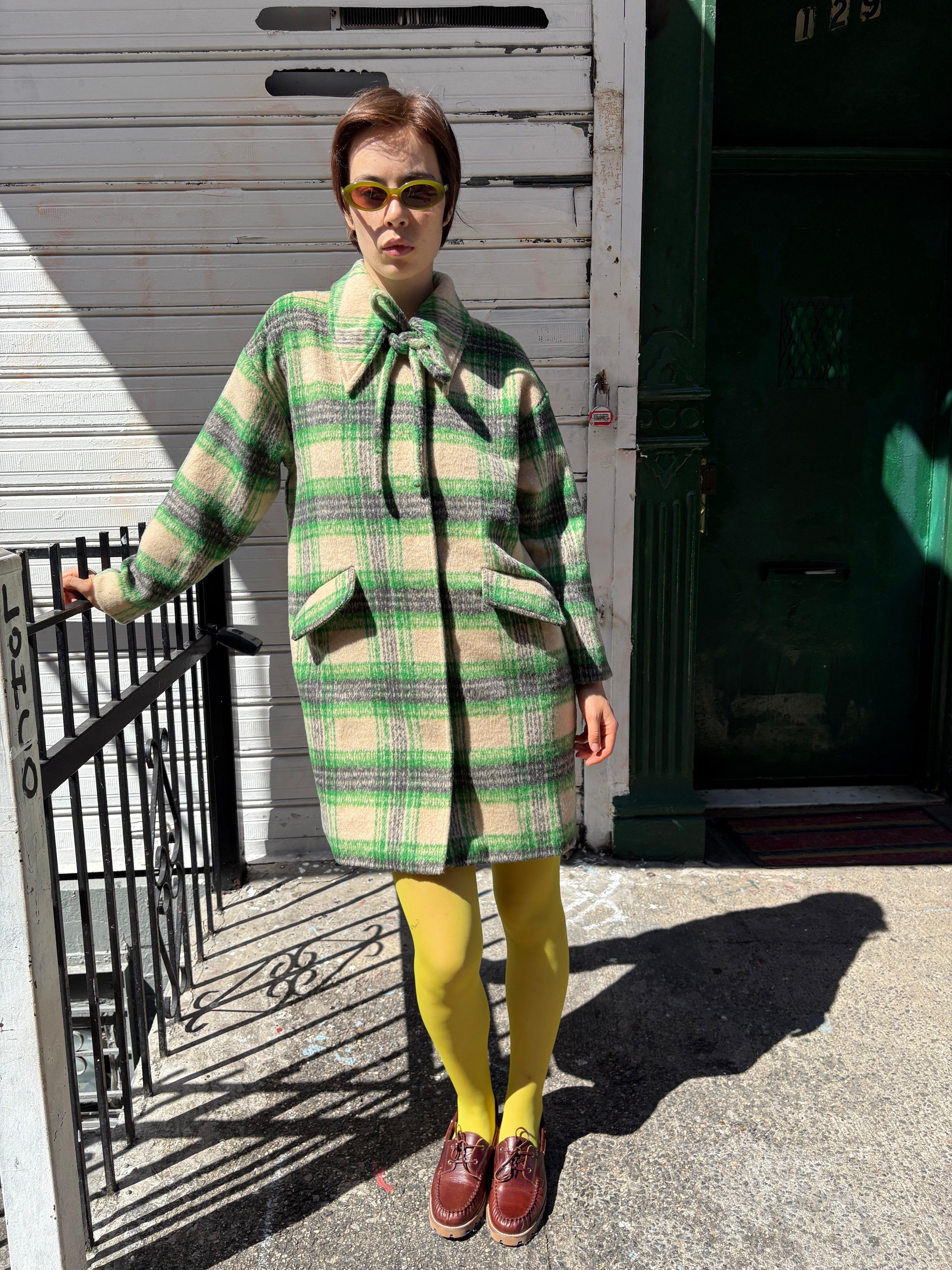 Chelsea Coat - Moss Plaid – Lisa Says Gah