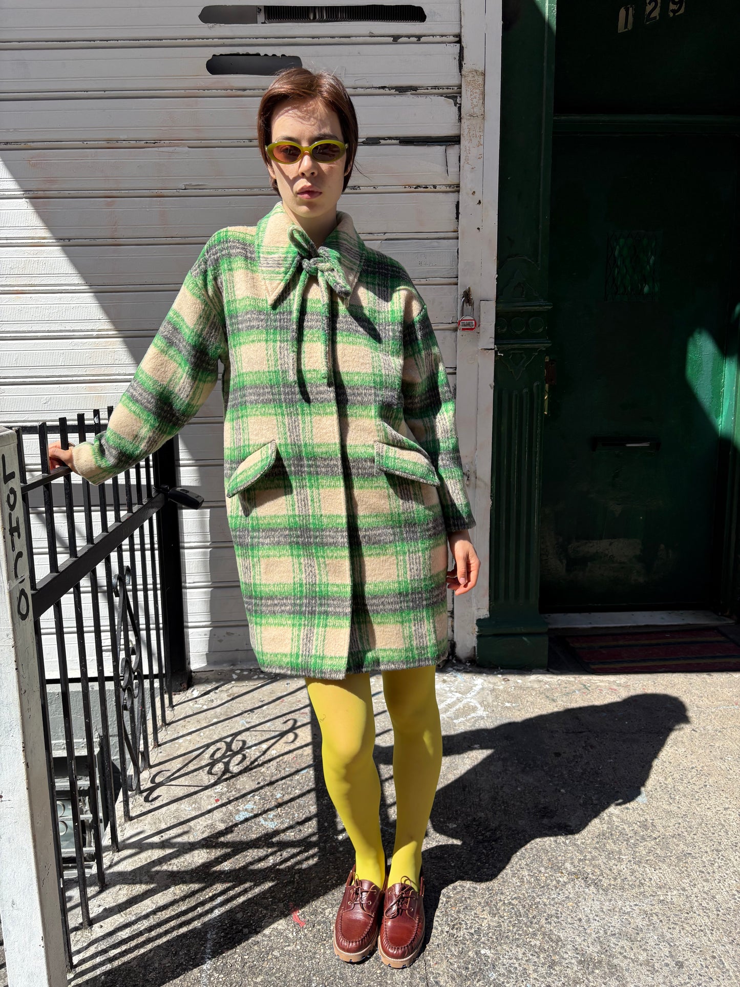 Chelsea Coat - Moss Plaid