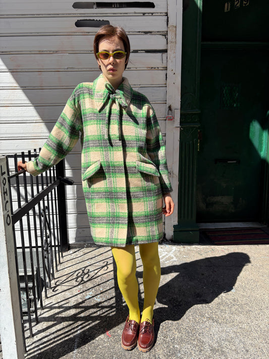 Chelsea Coat - Moss Plaid