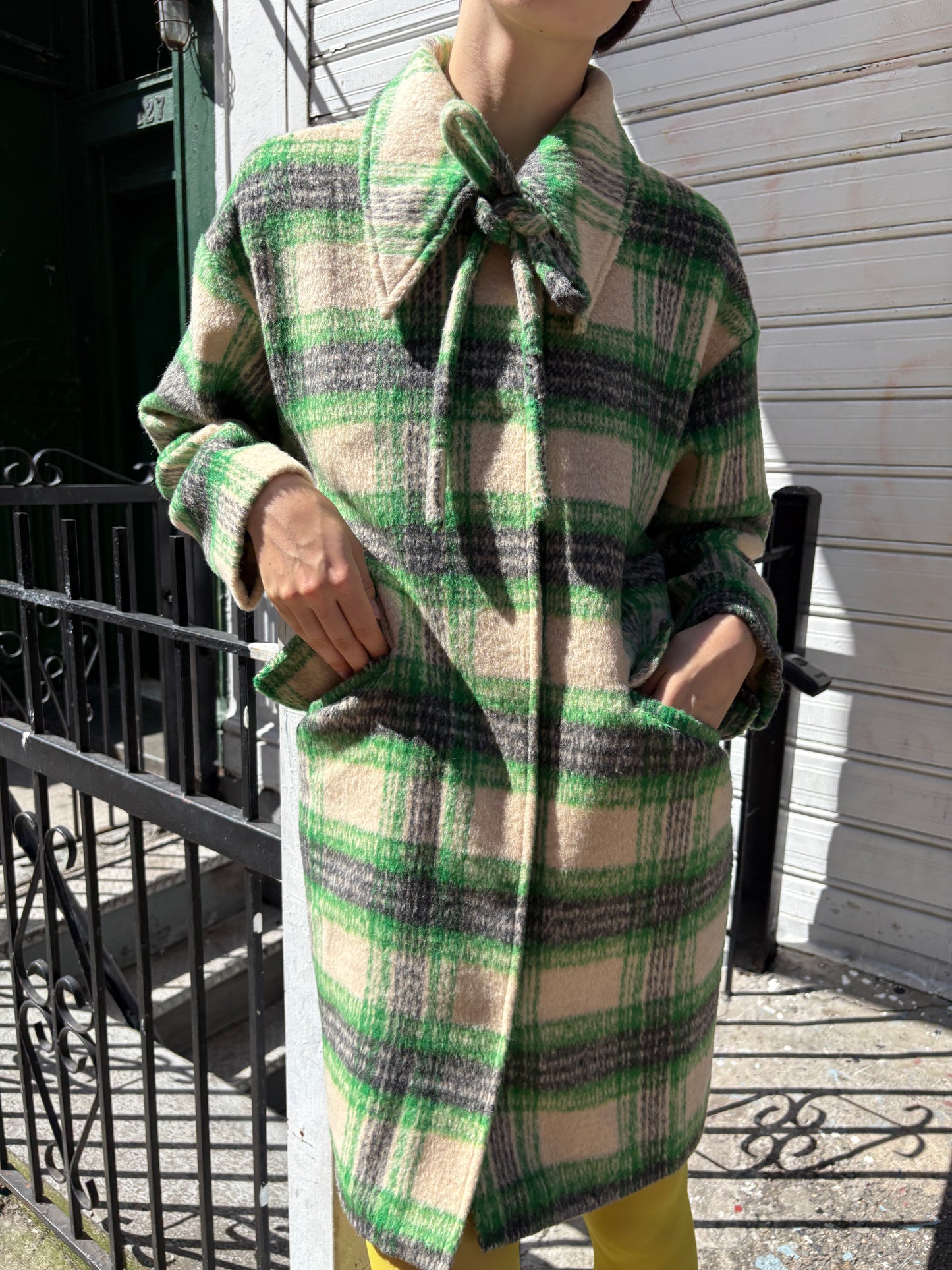 Chelsea Coat - Moss Plaid