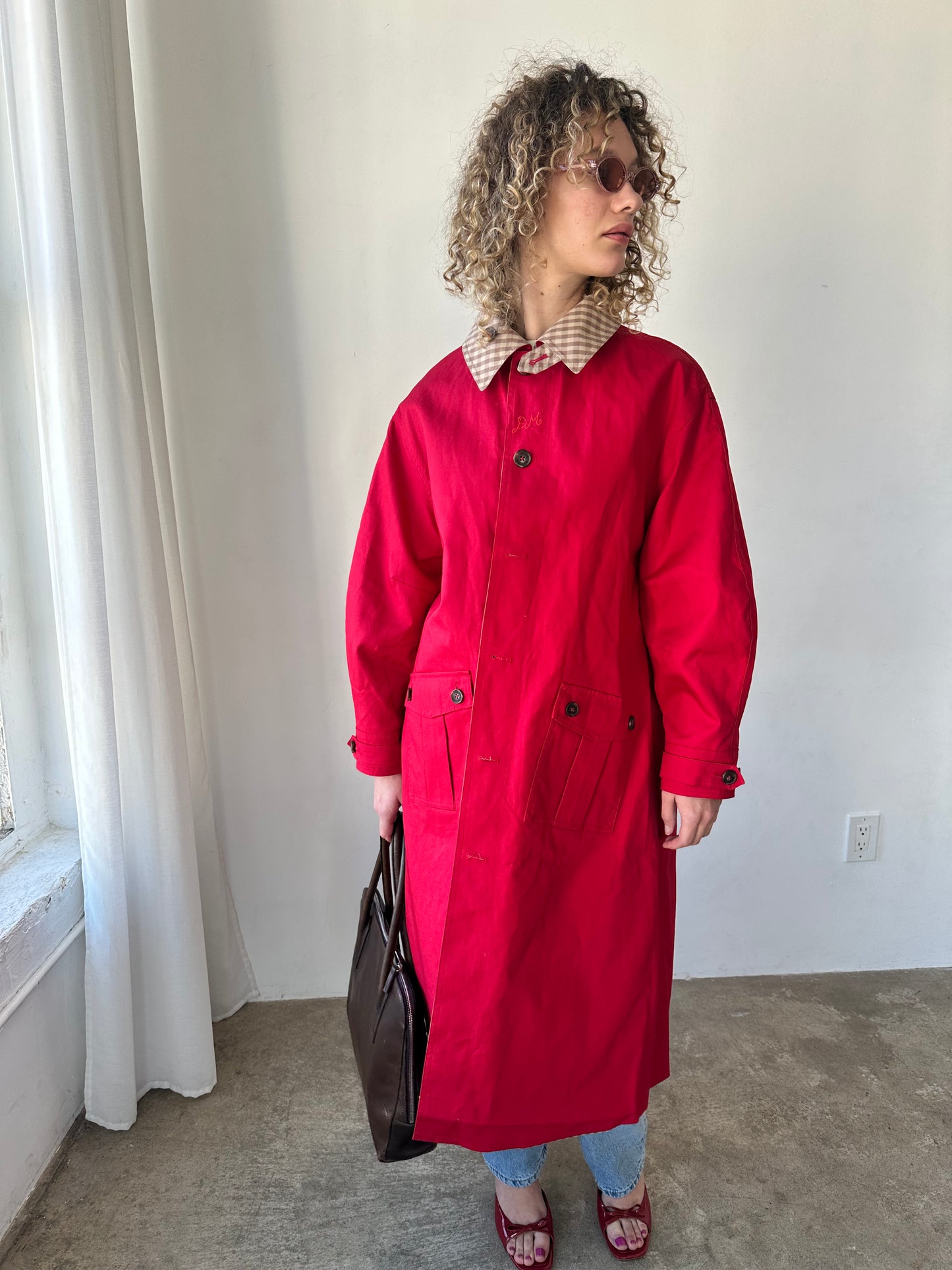 Anja Reversible Honey Trench - Tan & Red