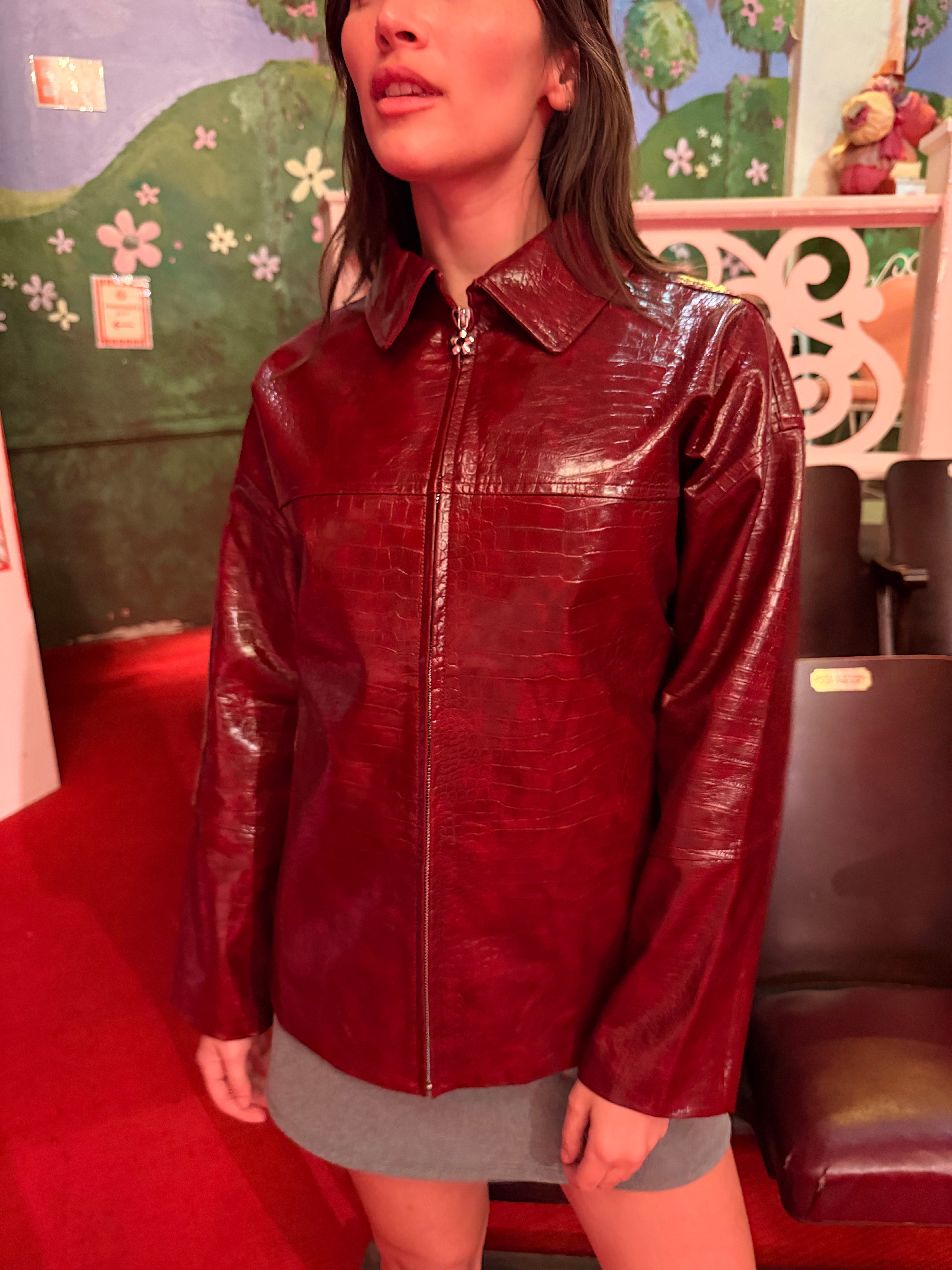 Macey Jacket - Vino Croc – Lisa Says Gah