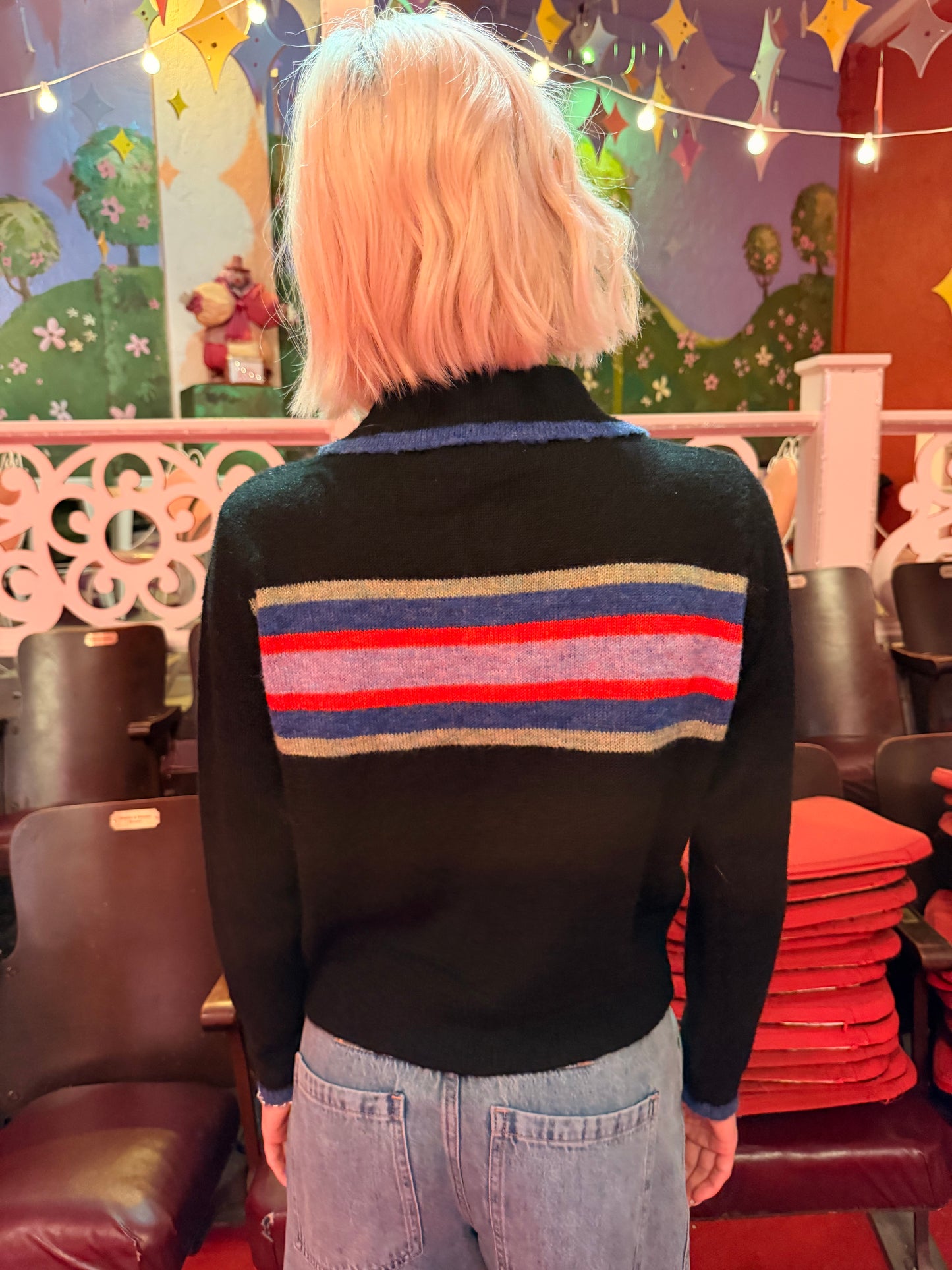 Wylie Half Zip Sweater - Black Multi