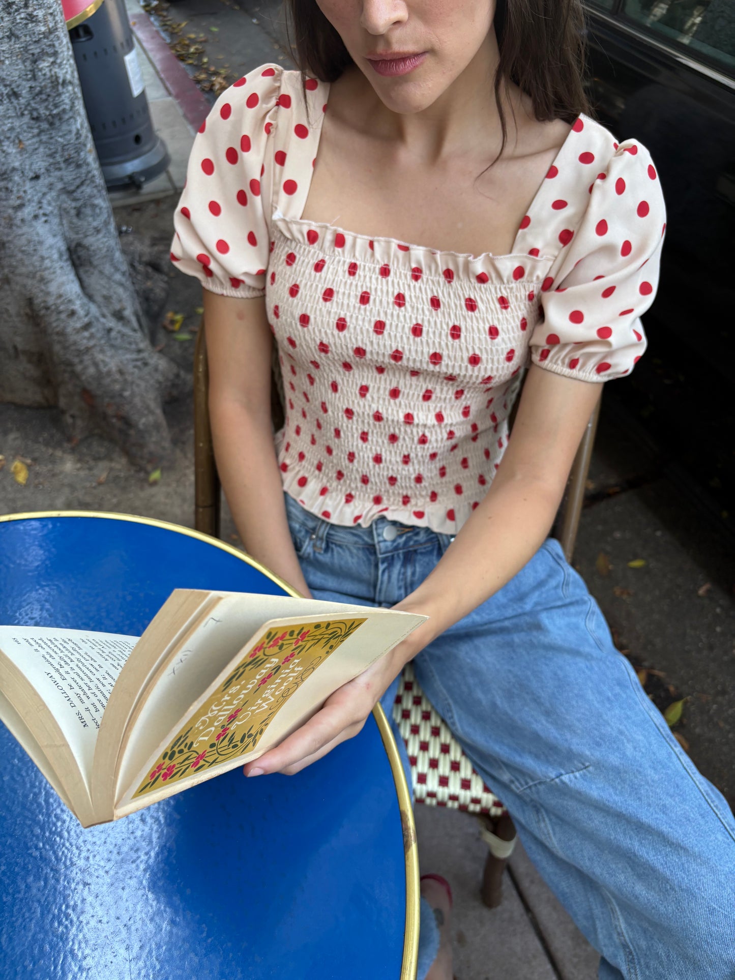 Toni Smocked Puff Sleeve Top - Scarlett Dot