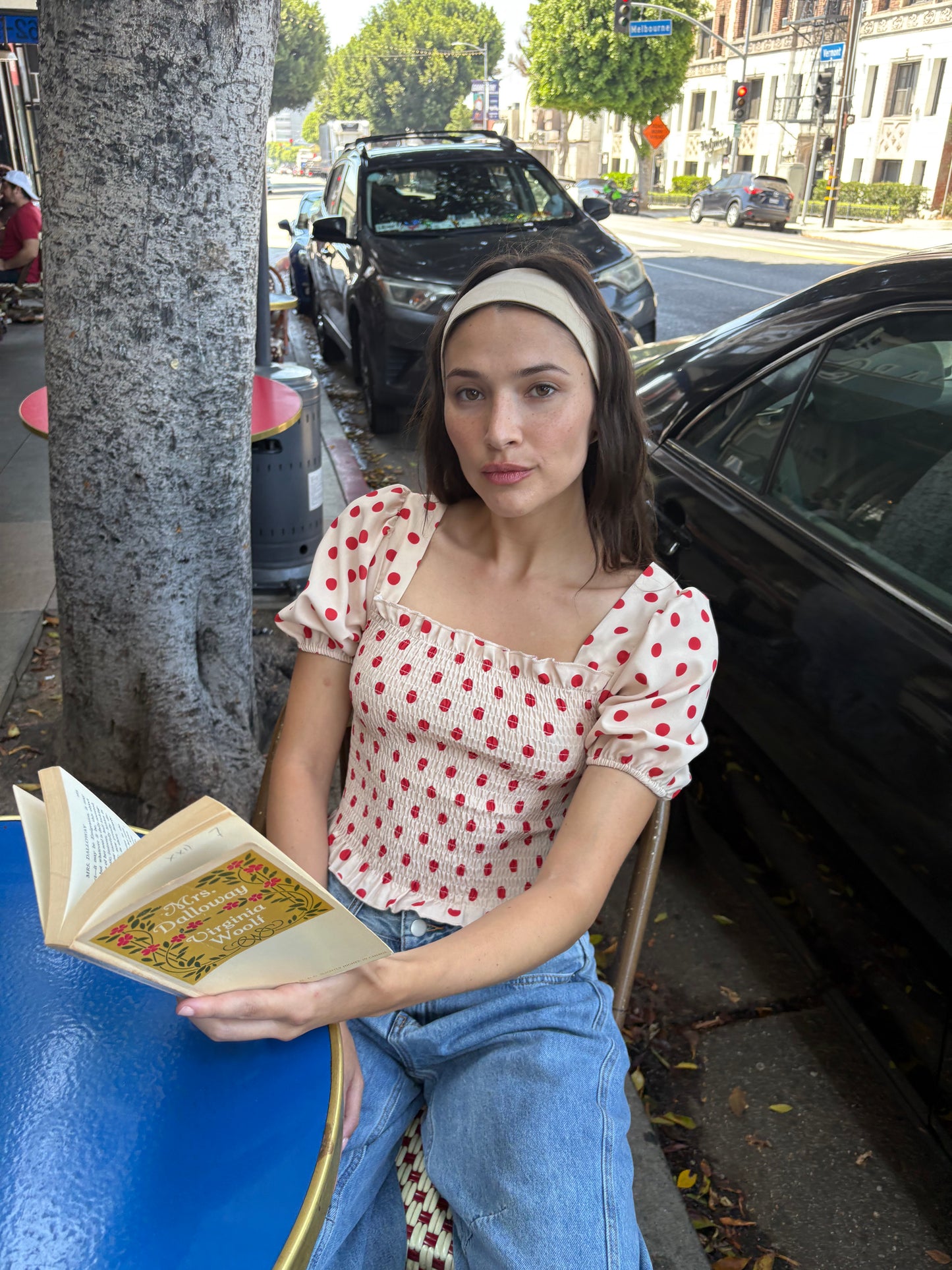 Toni Smocked Puff Sleeve Top - Scarlett Dot