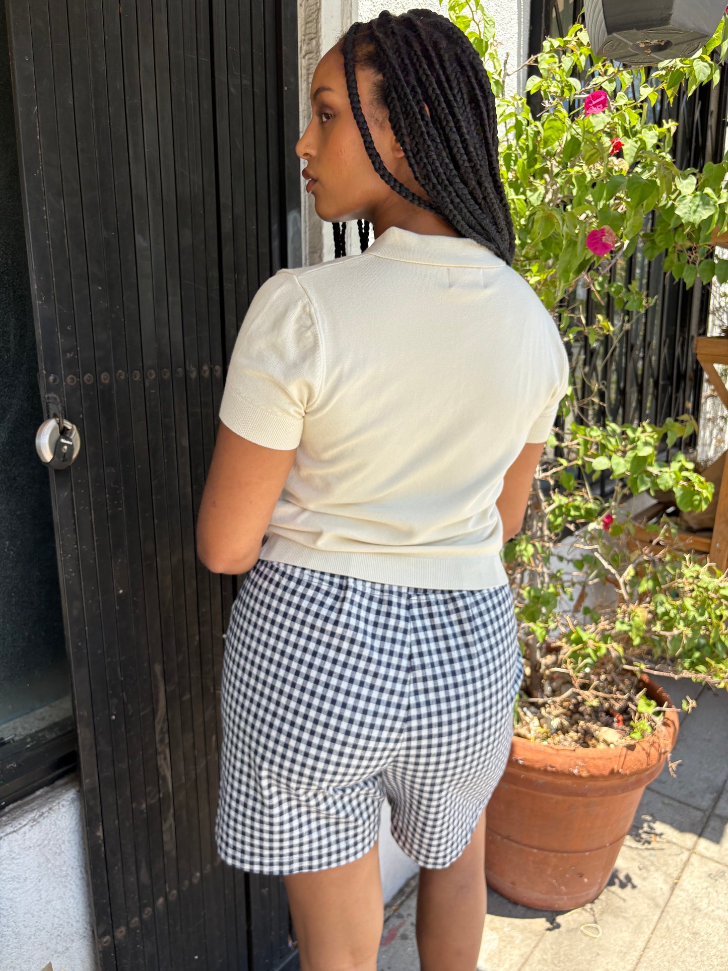 City Shorts - Navy Gingham