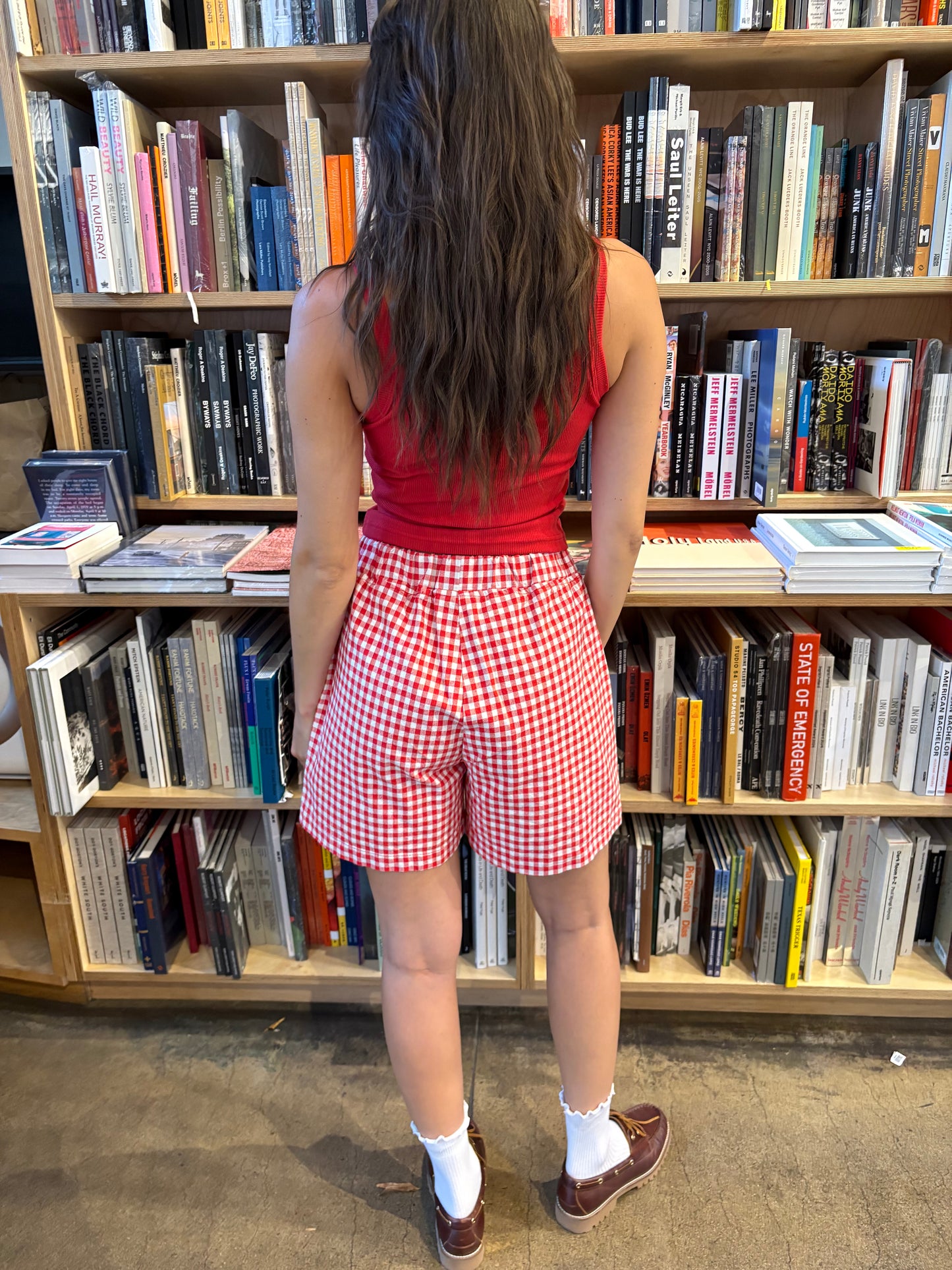 City Shorts - Red Gingham