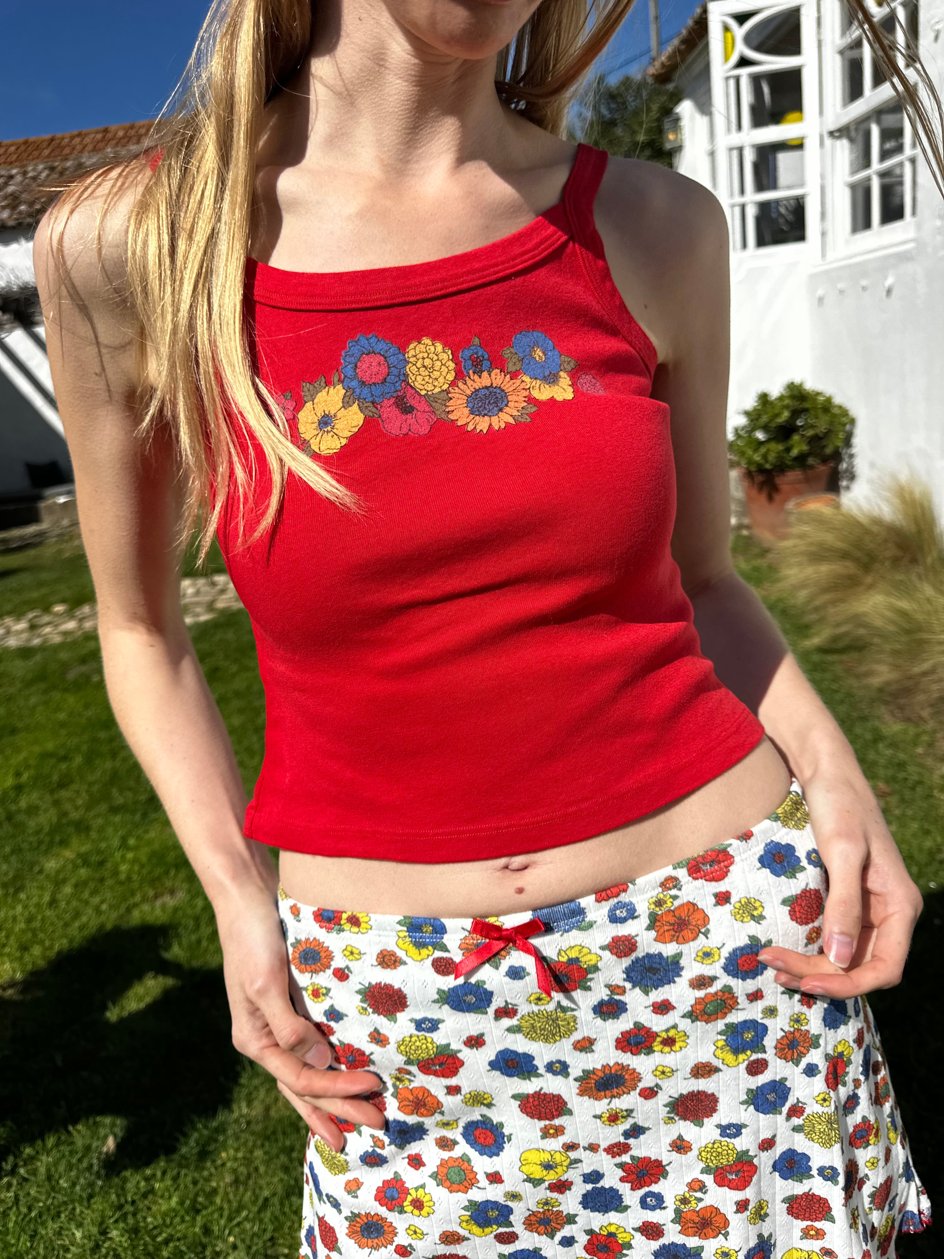 Harley Tank - Red Floral – Lisa Says Gah