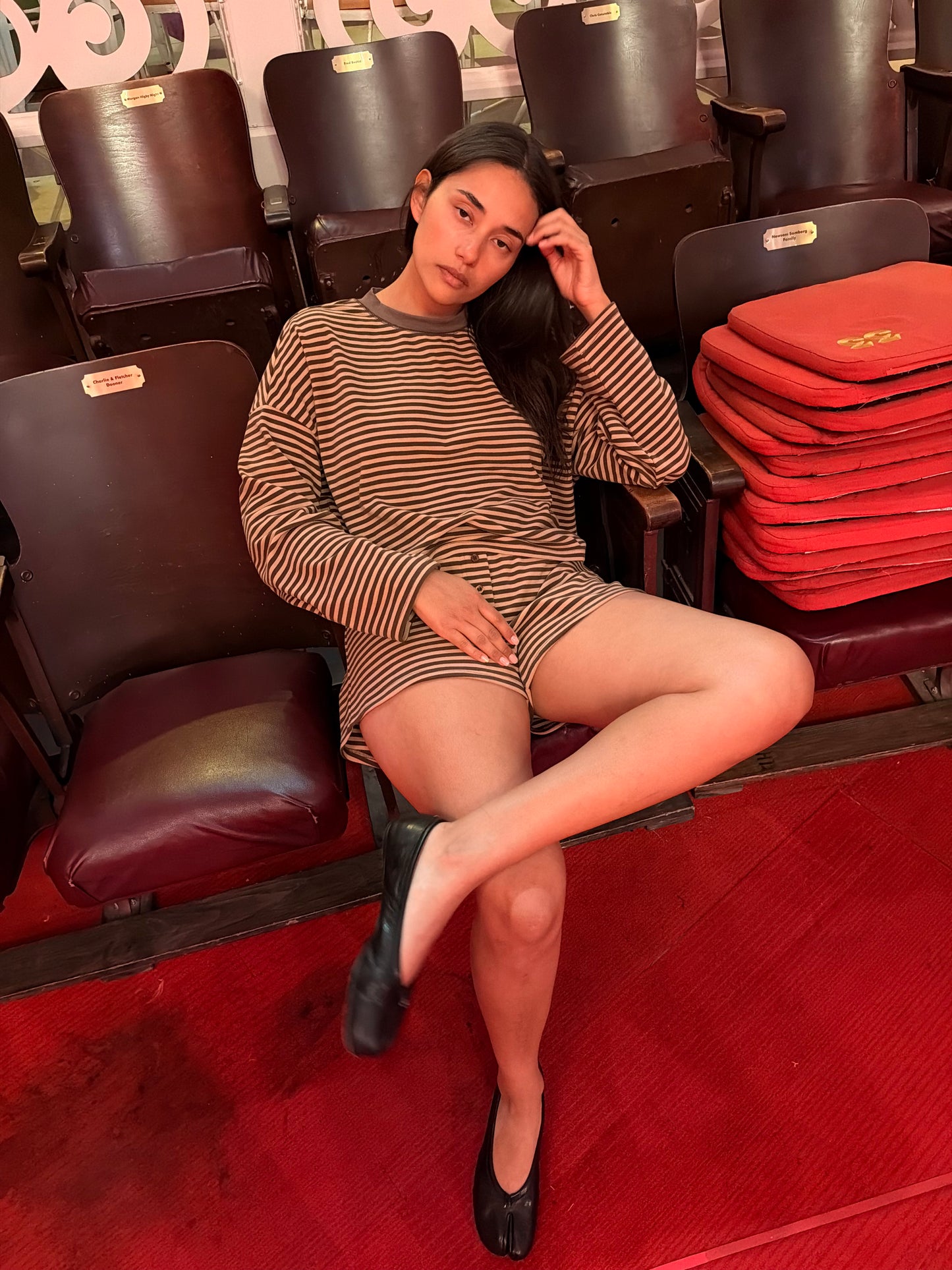 Mona Short - Brown Stripe