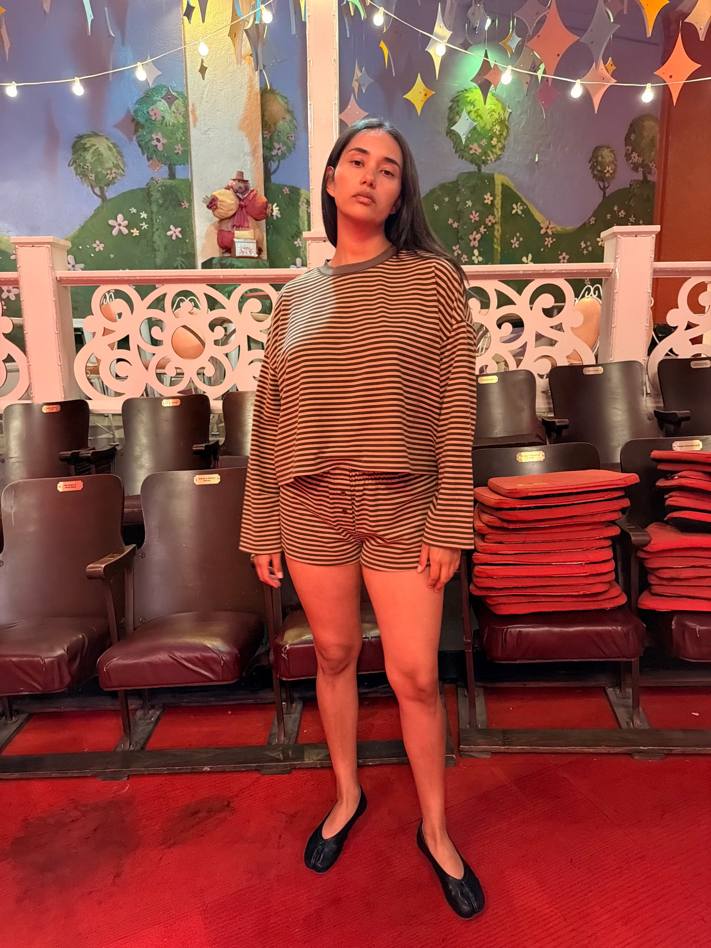 Mona Short - Brown Stripe