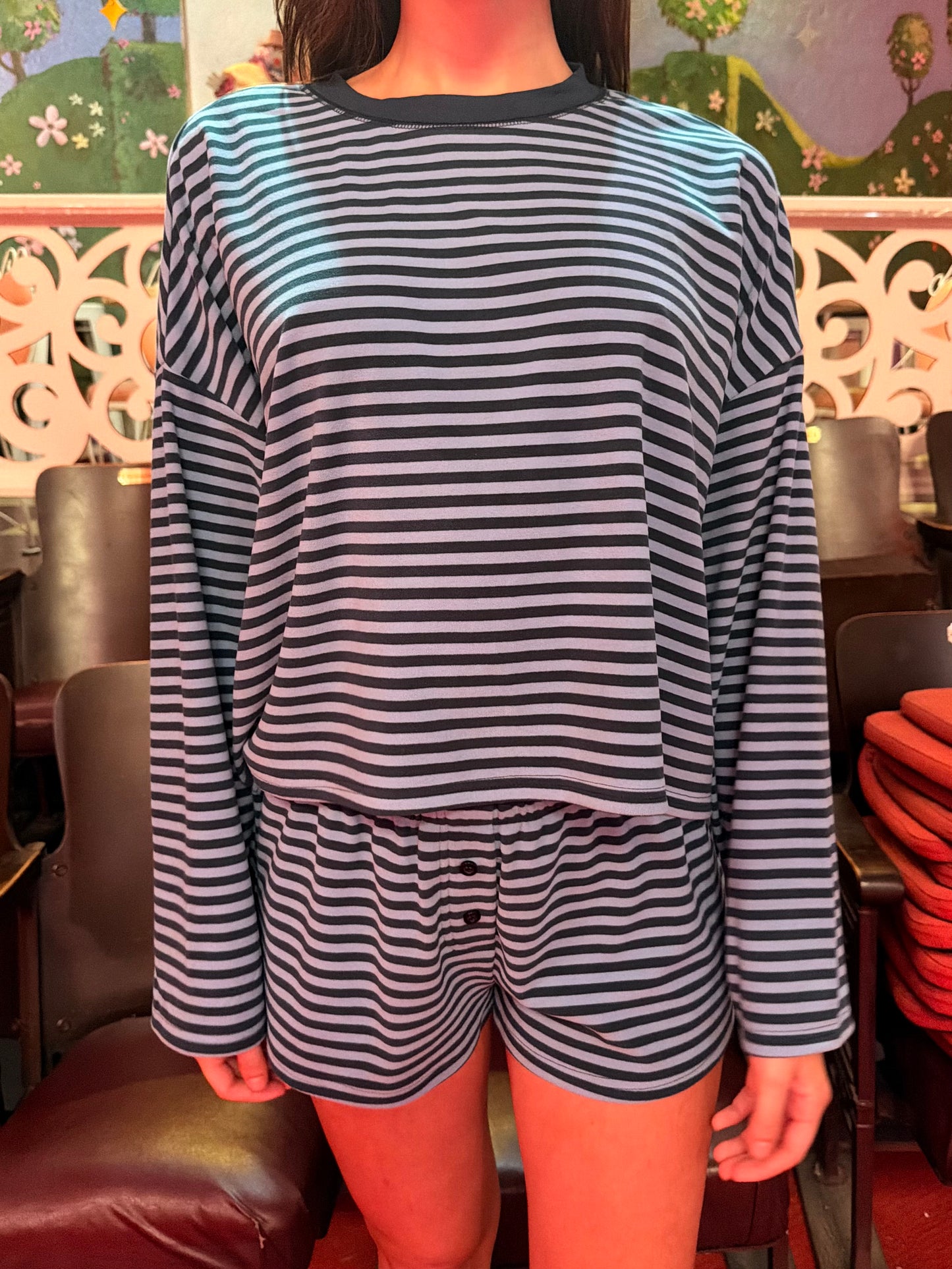 Mona Long Sleeve - Blue Stripe