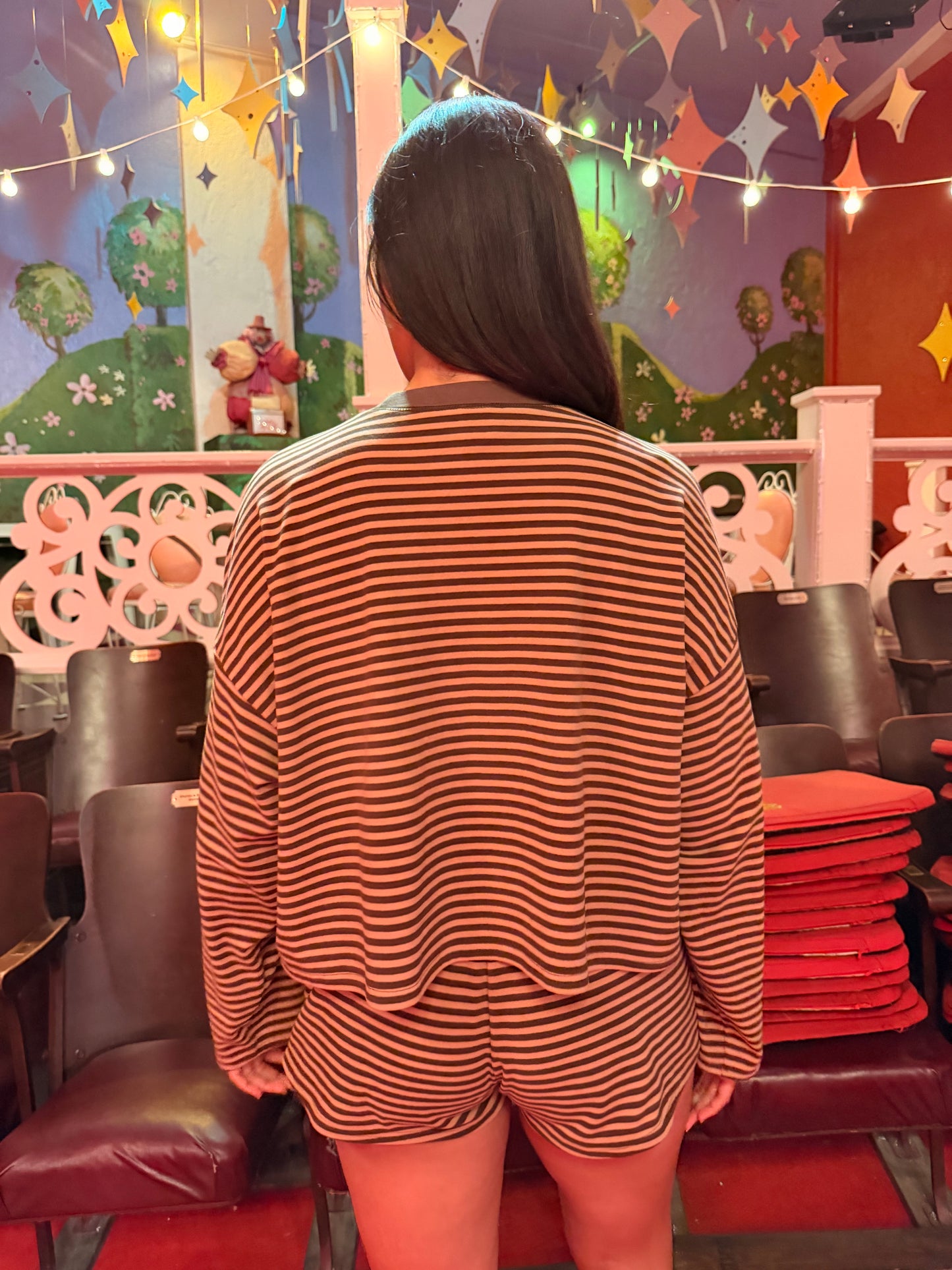 Mona Long Sleeve - Brown Stripe