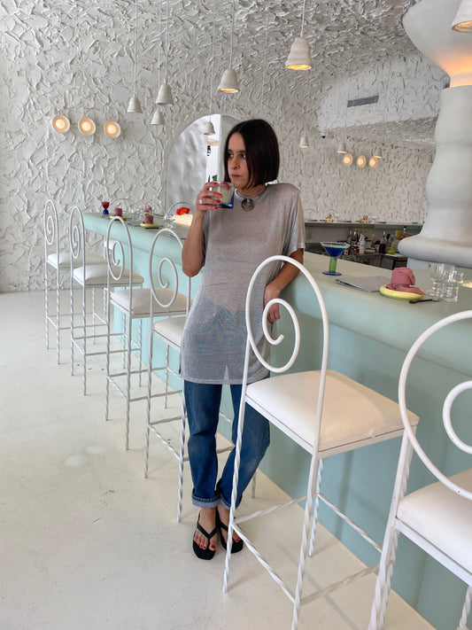 Beam Tunic - Metallic Silver