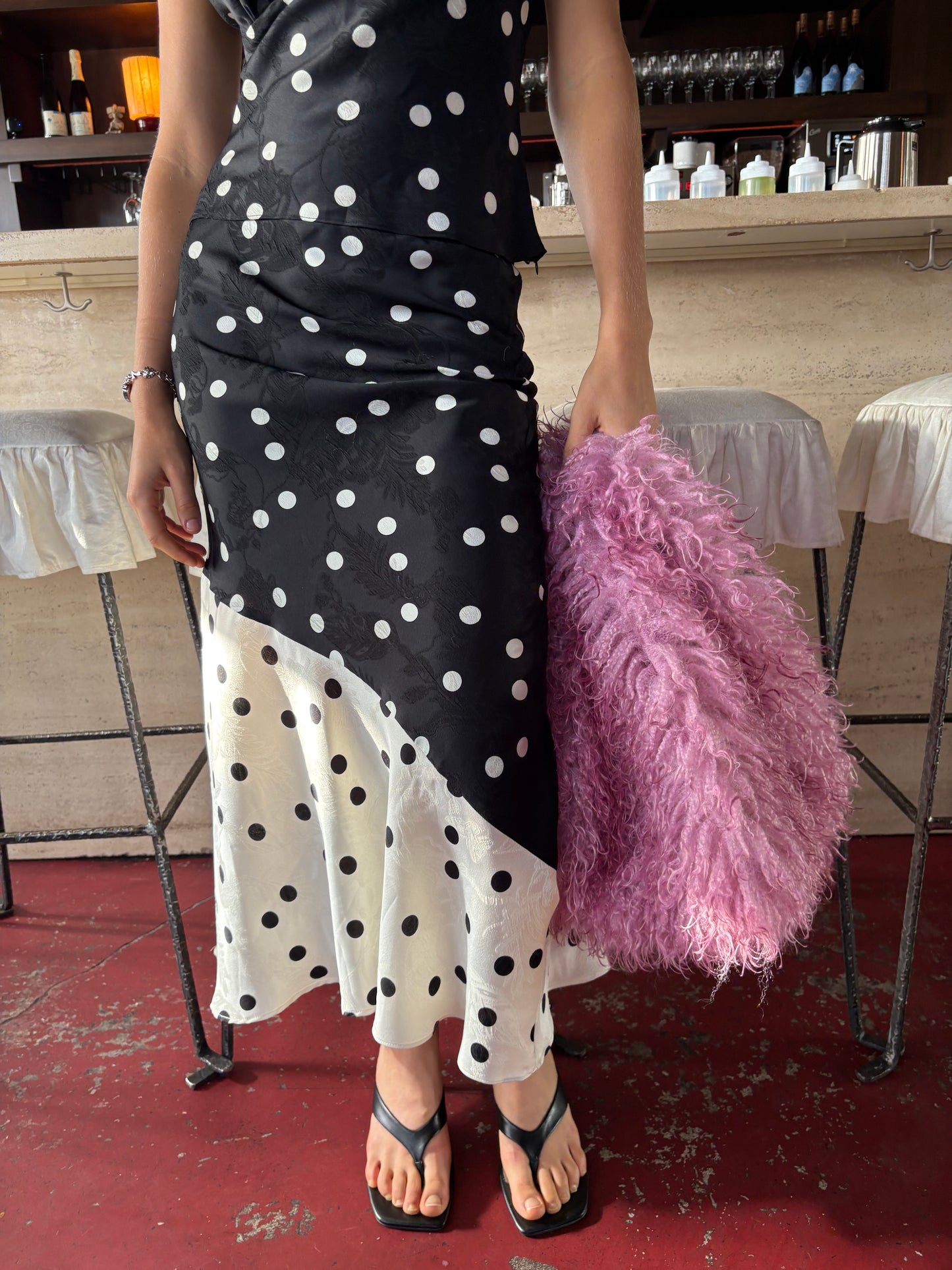 Lily Skirt - Black & White Dot