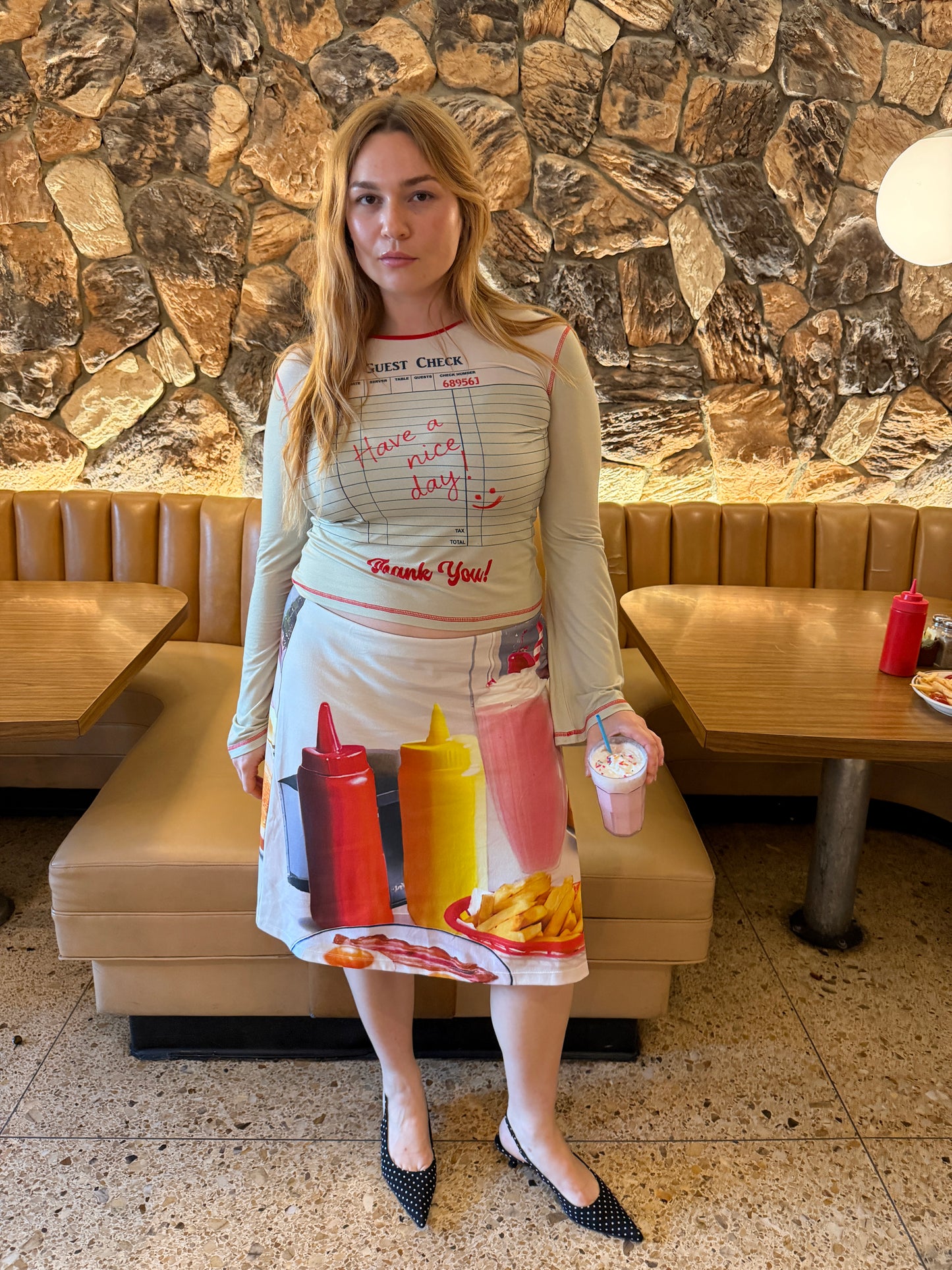 Midnight Breakfast Collector Skirt - Diner Table