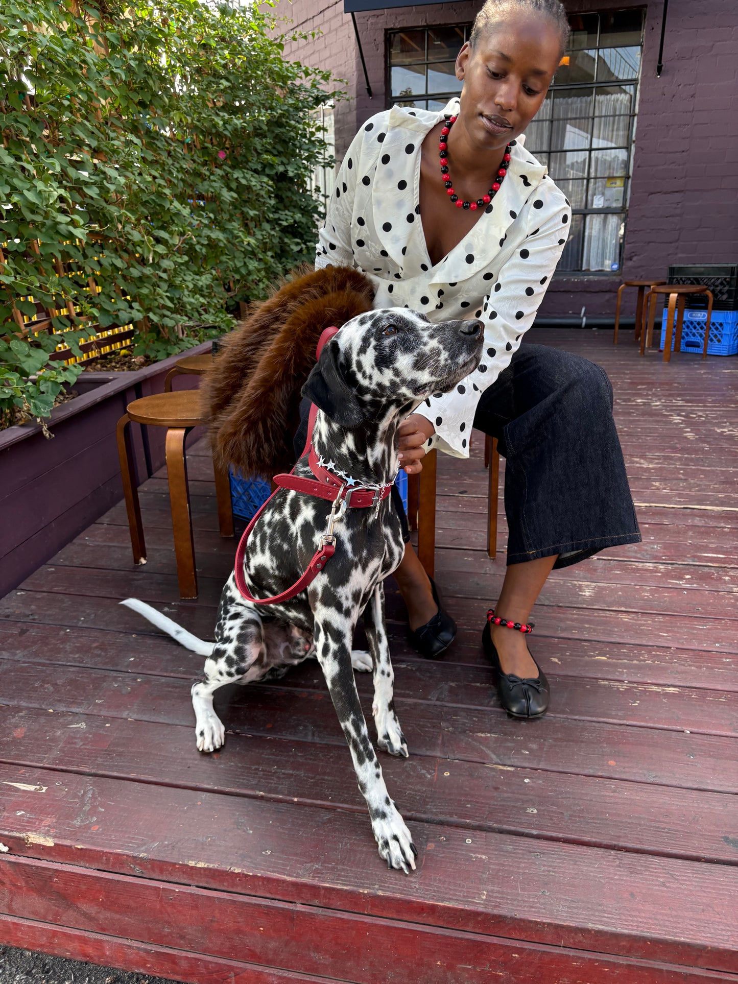 Ricki Wrap Top - White Dot