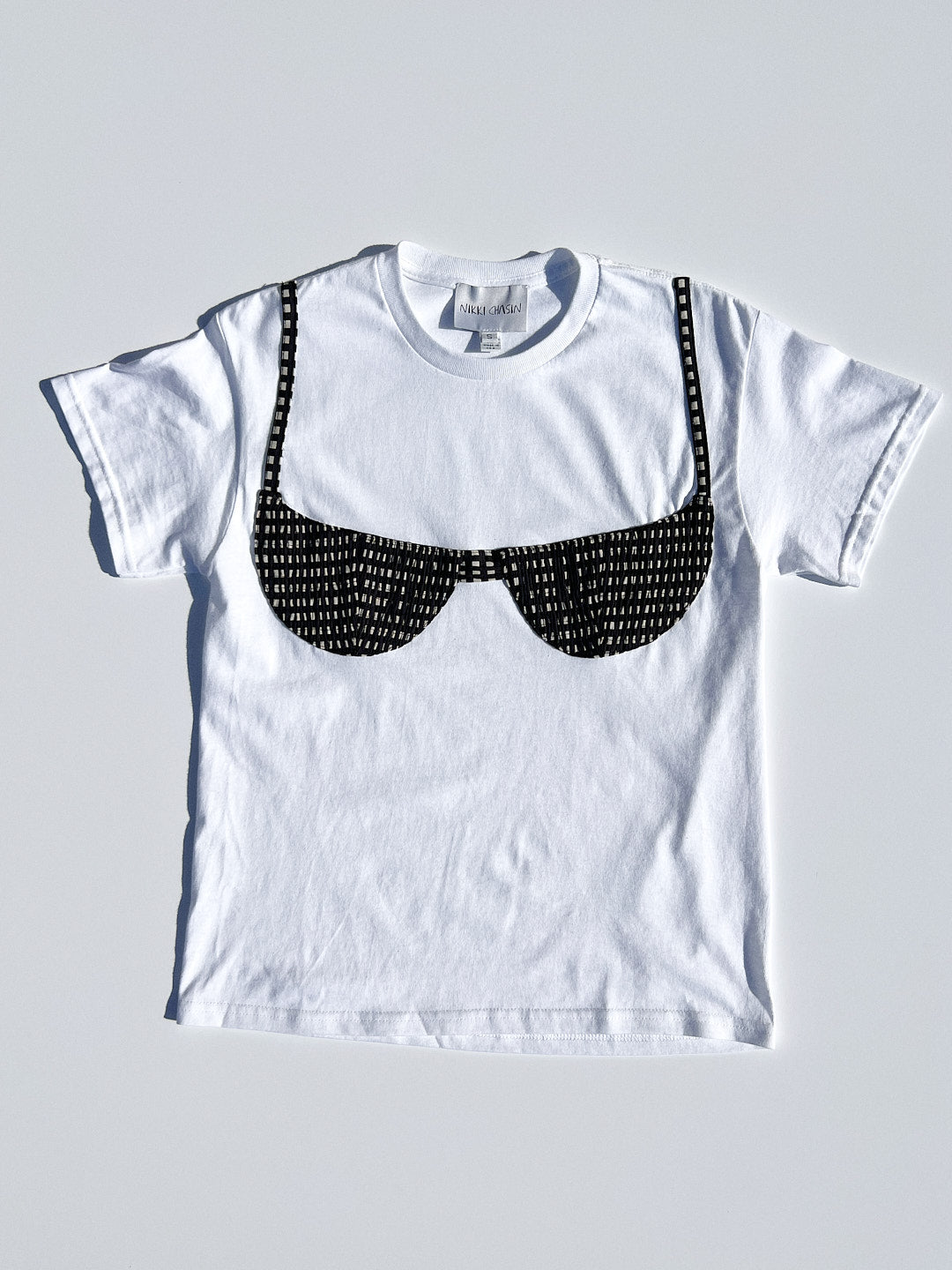 Florida Woman Applique Tee - Black and White Gingham