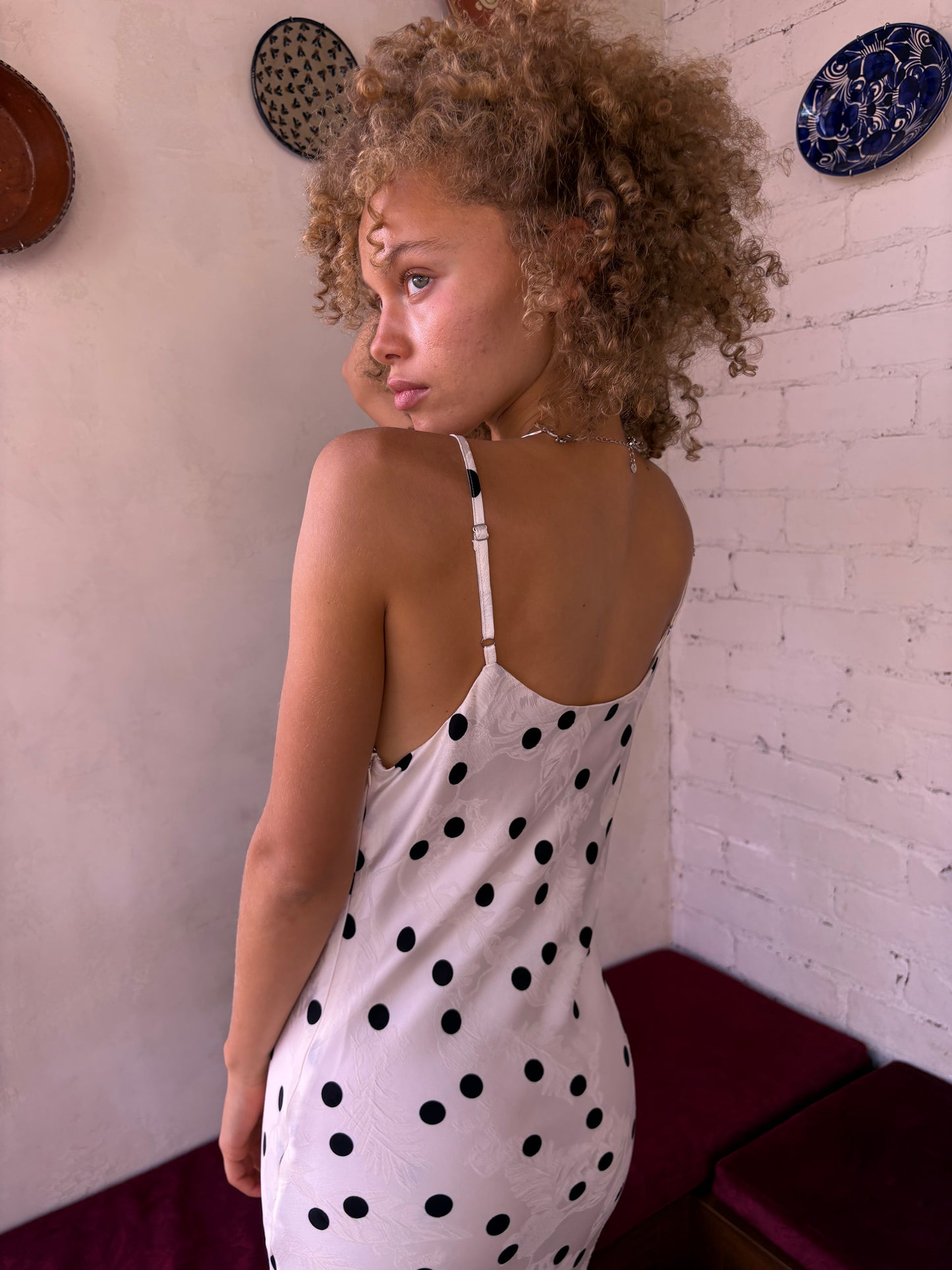 Griffin Dress - White Dot