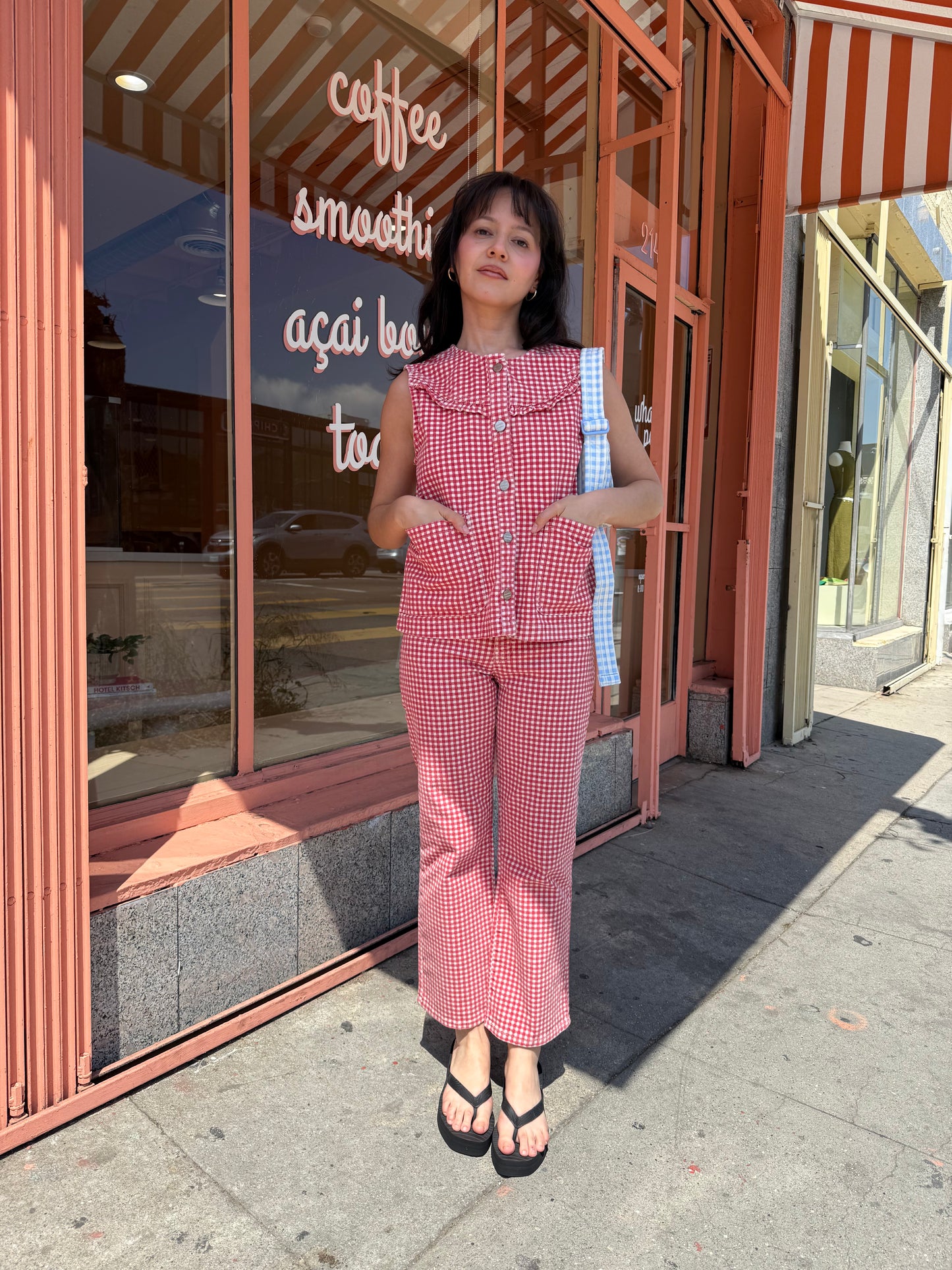 Mari Gilet - Red Gingham