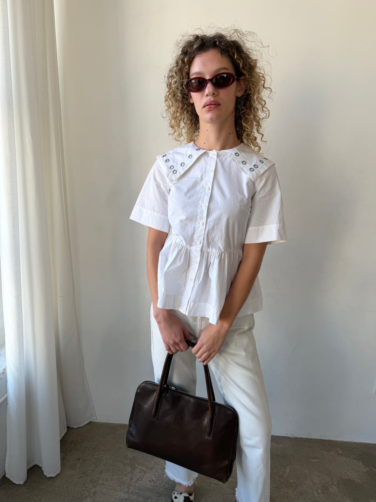 Cyrus Eyelet Blouse - White