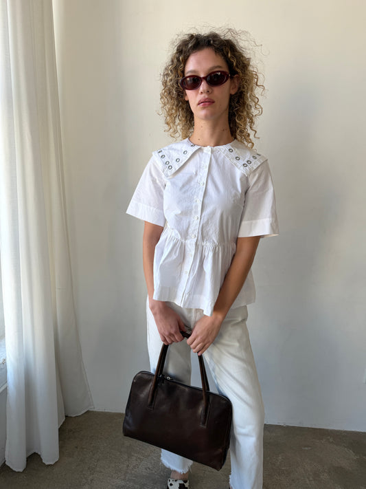 Cyrus Eyelet Blouse - White