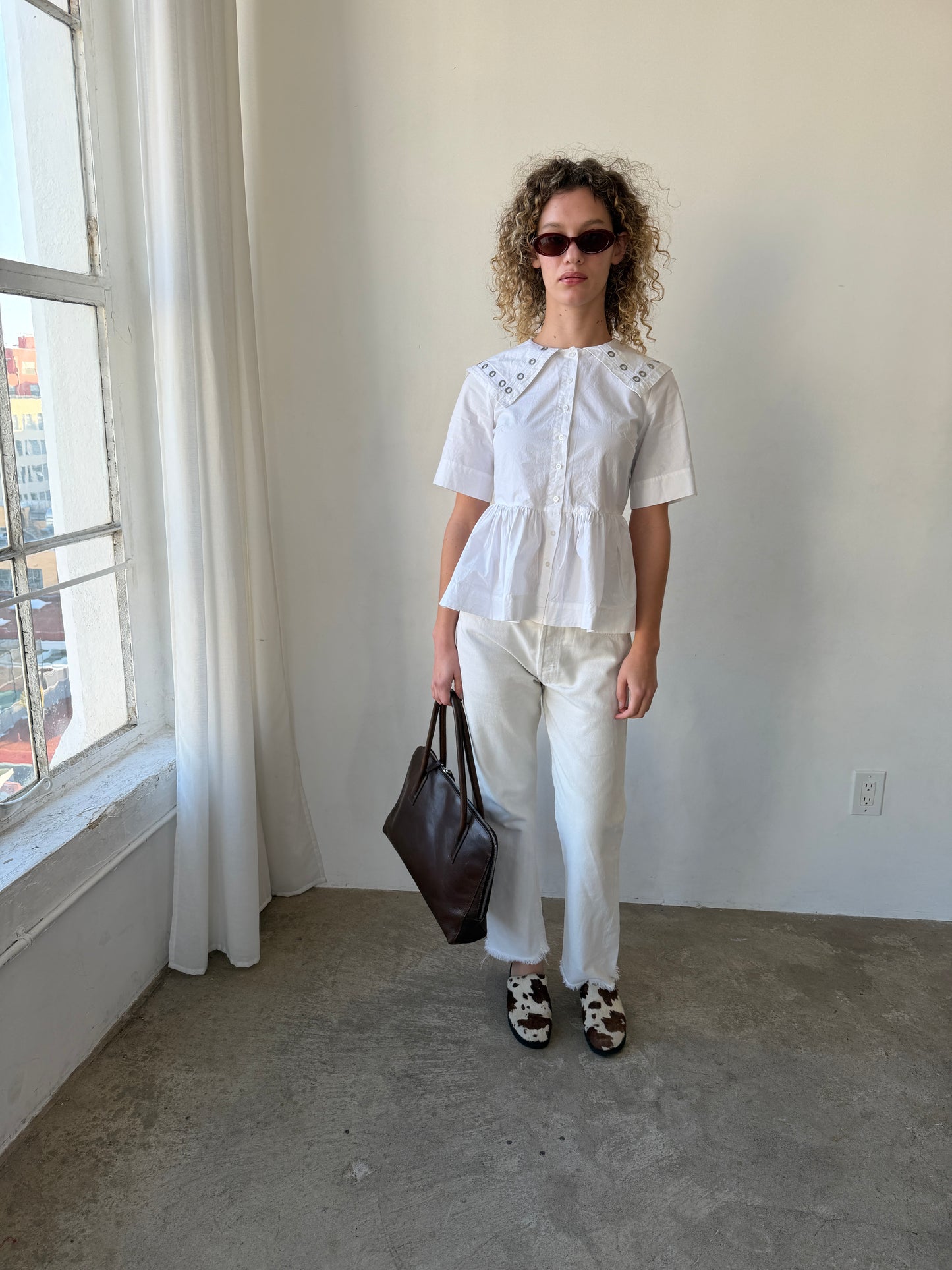 Cyrus Eyelet Blouse - White