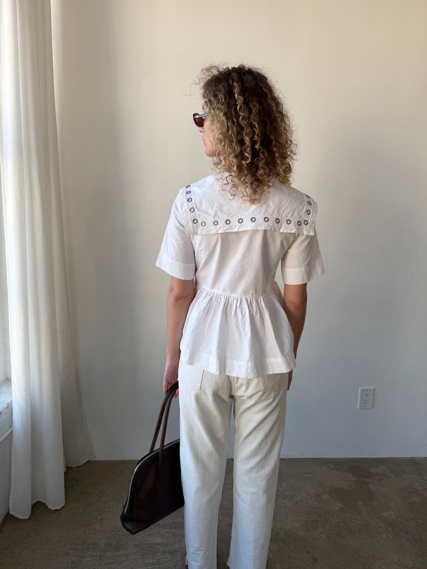 Cyrus Eyelet Blouse - White