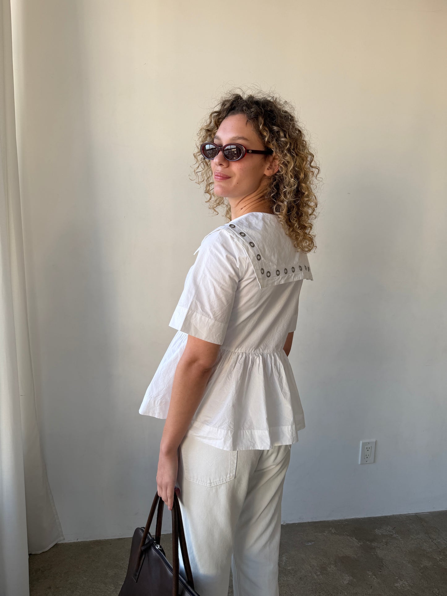 Cyrus Eyelet Blouse - White