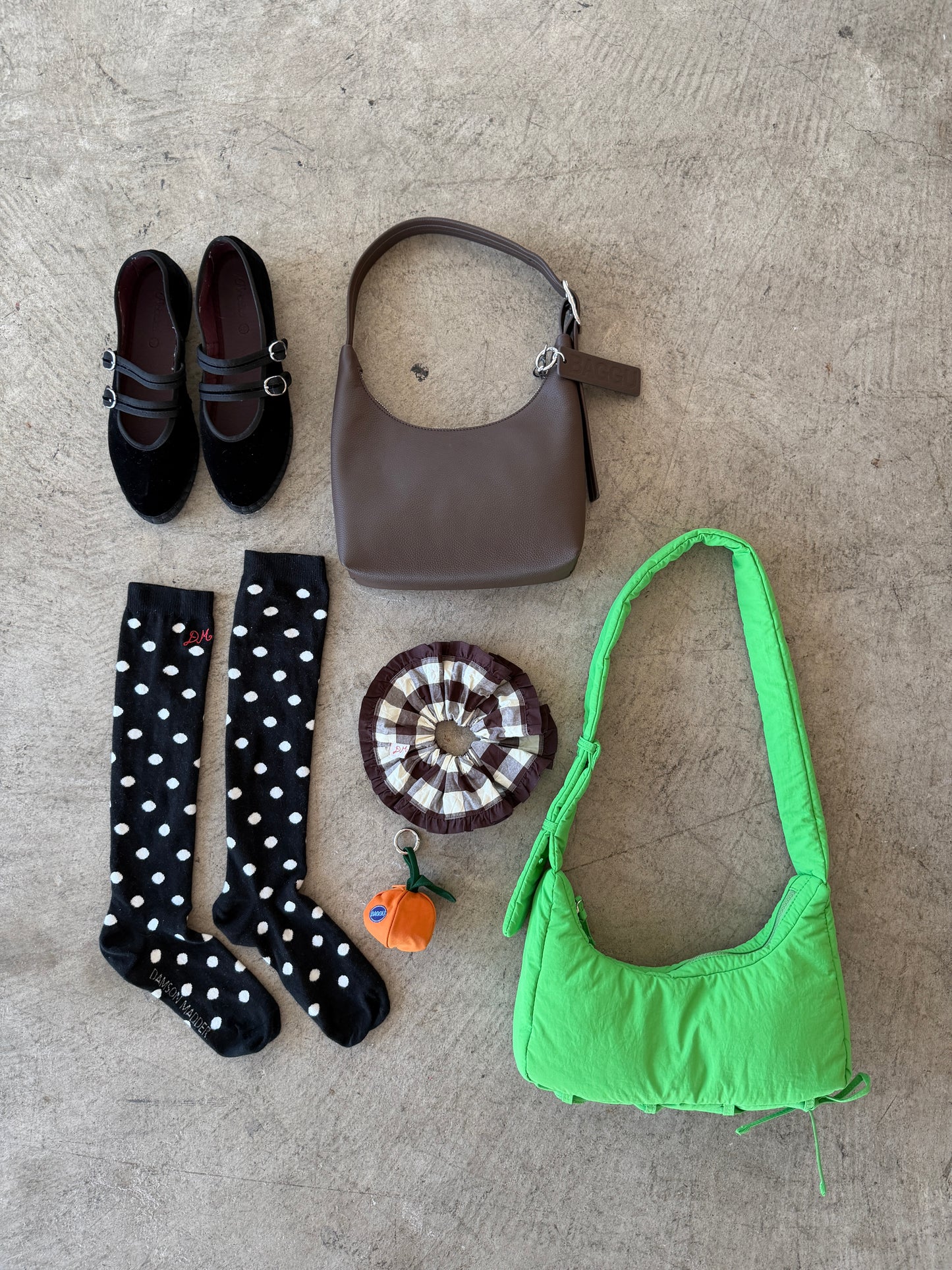 Knee High Polka Dot Socks - Black & Cream