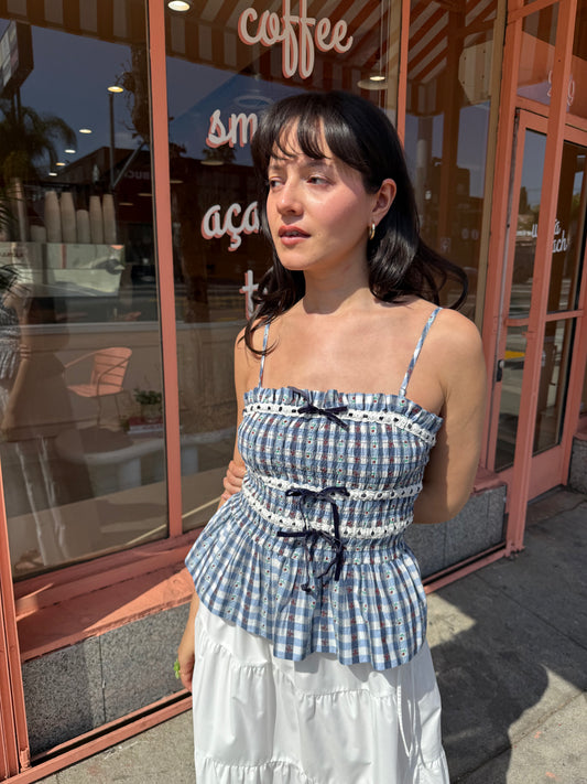 Katya Cami - Blue Margot Gingham