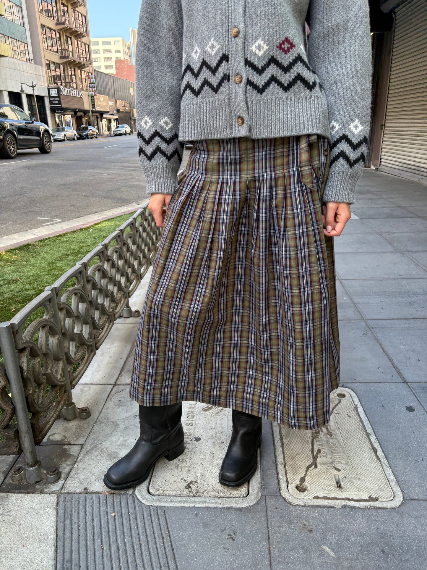 Josie Midi Skirt - Multi Check