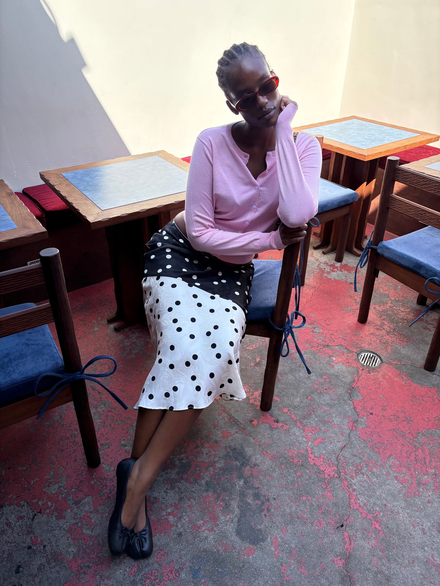 Lily Skirt - Black & White Dot