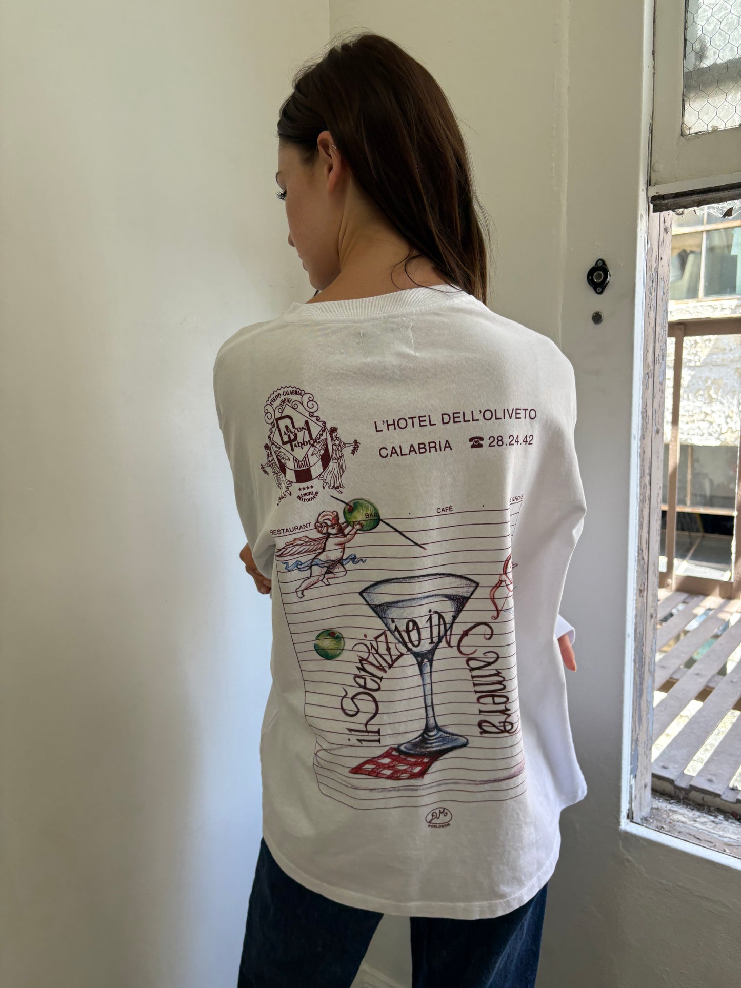 Olive Hotel Tee - White