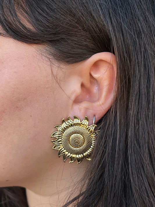 Sunflower Earrings - Gold