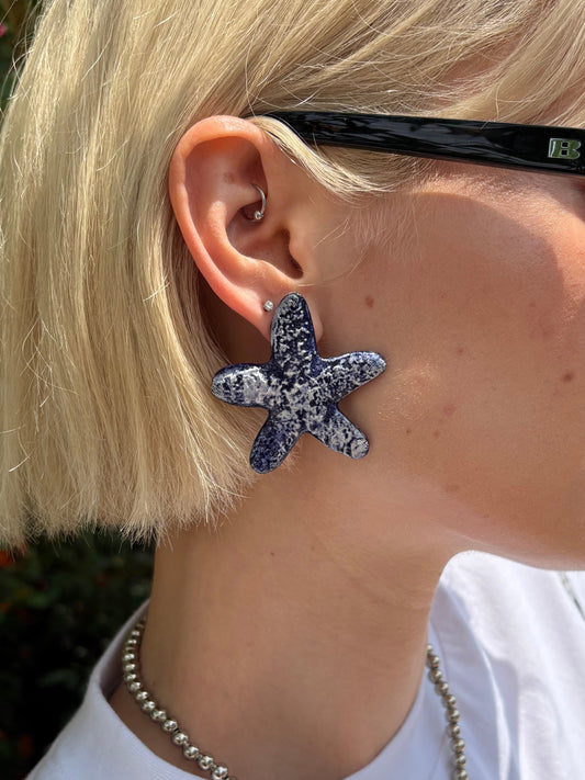 Star Fish Earrings - Blue