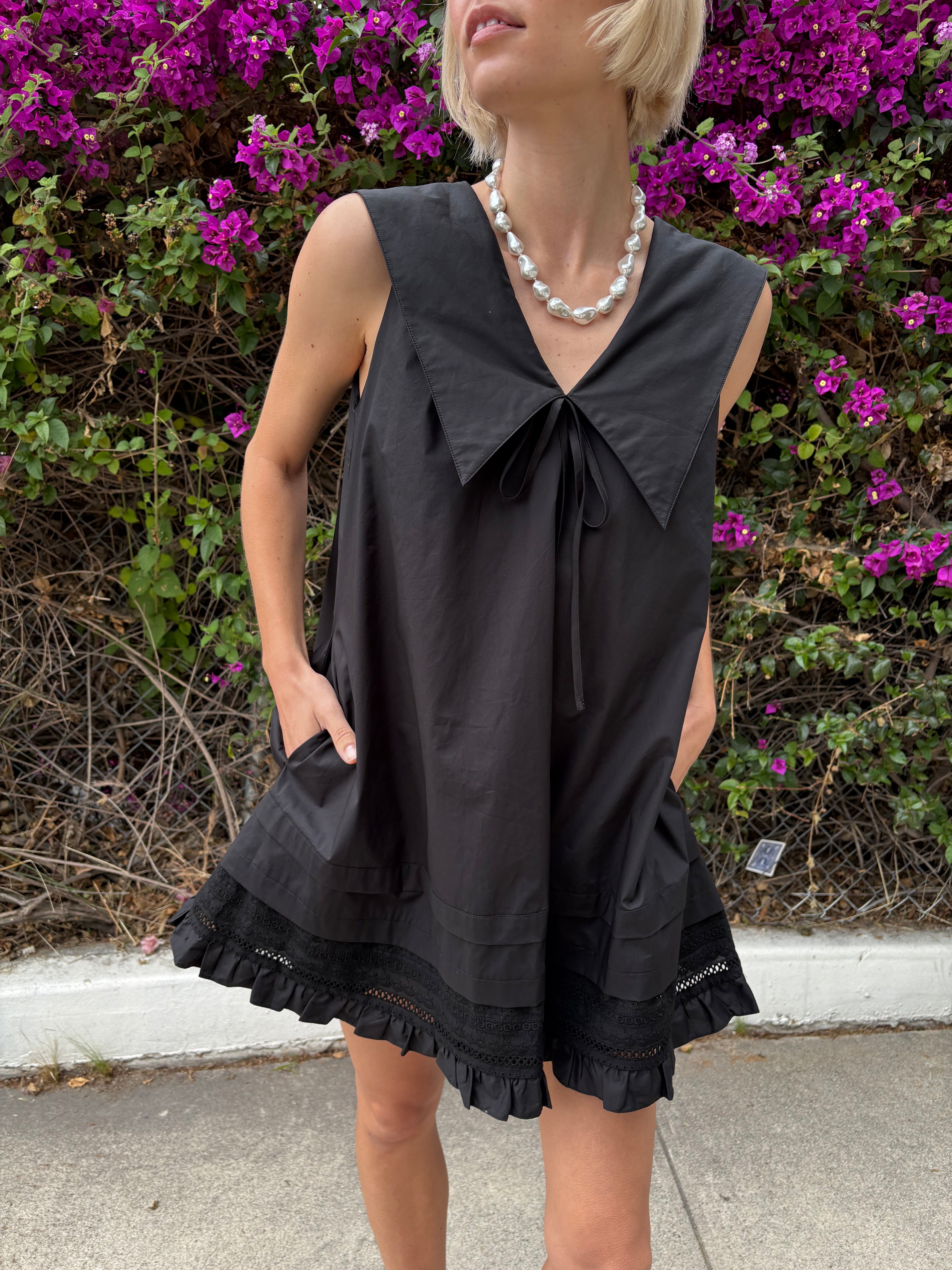 lisa says gah jenny cotton v neck mini dress Jenny Mini Dress