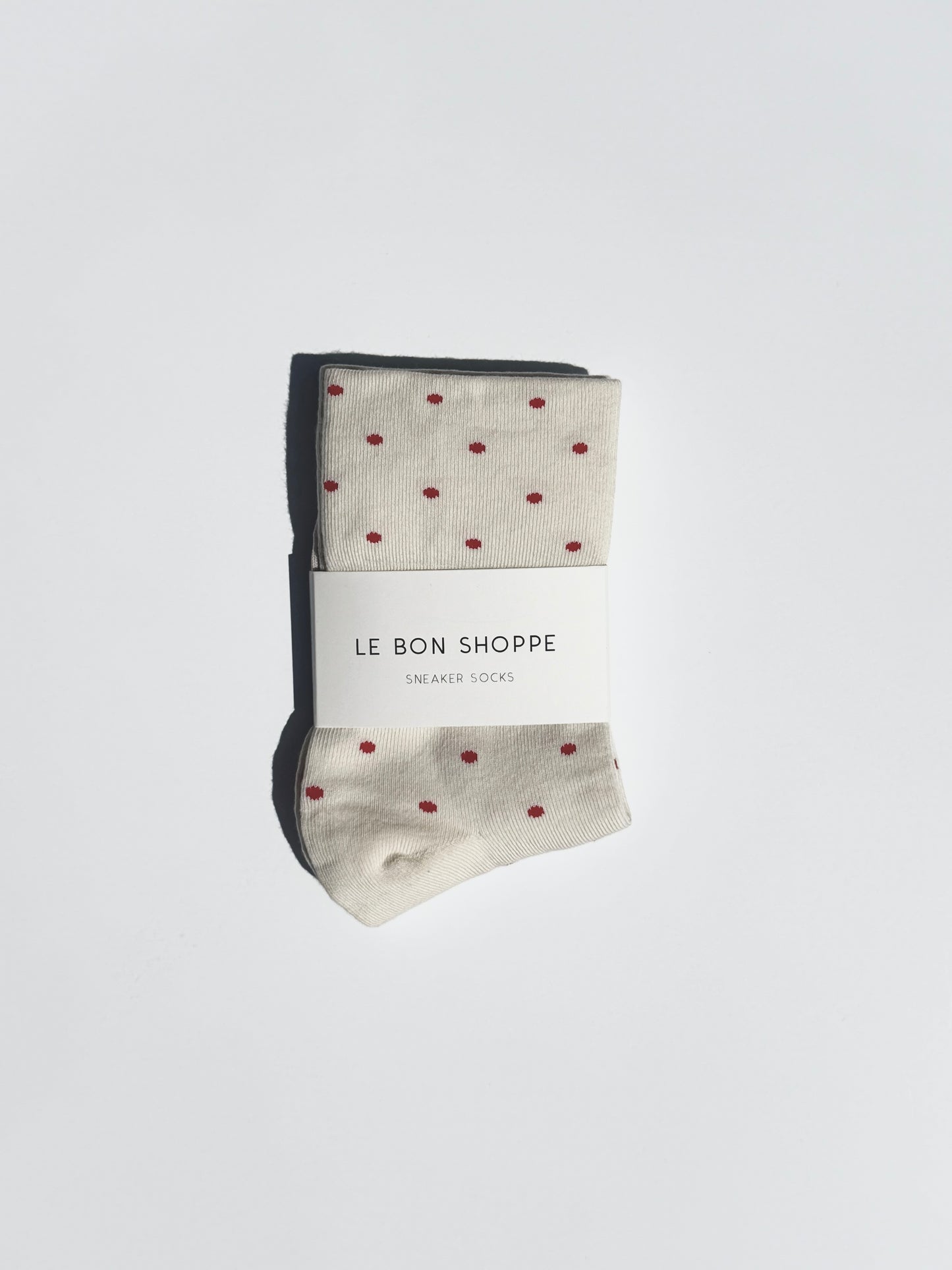 Patterned Sneaker Socks - Cream Red