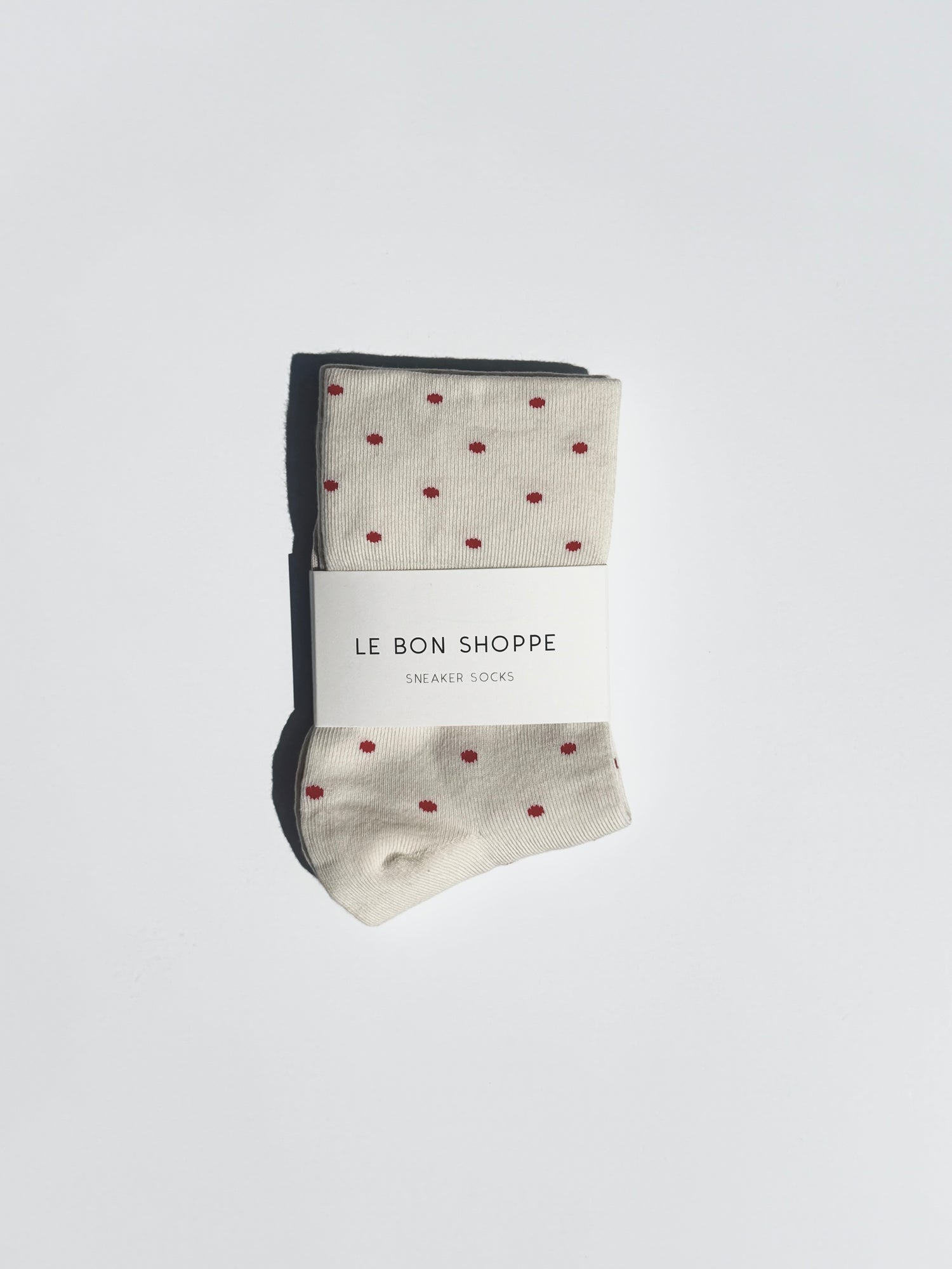 Patterned Sneaker Socks - Cream Red