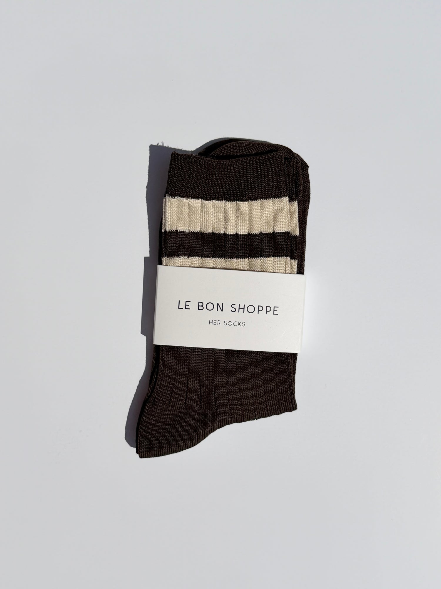 Her Varsity Socks - Espresso