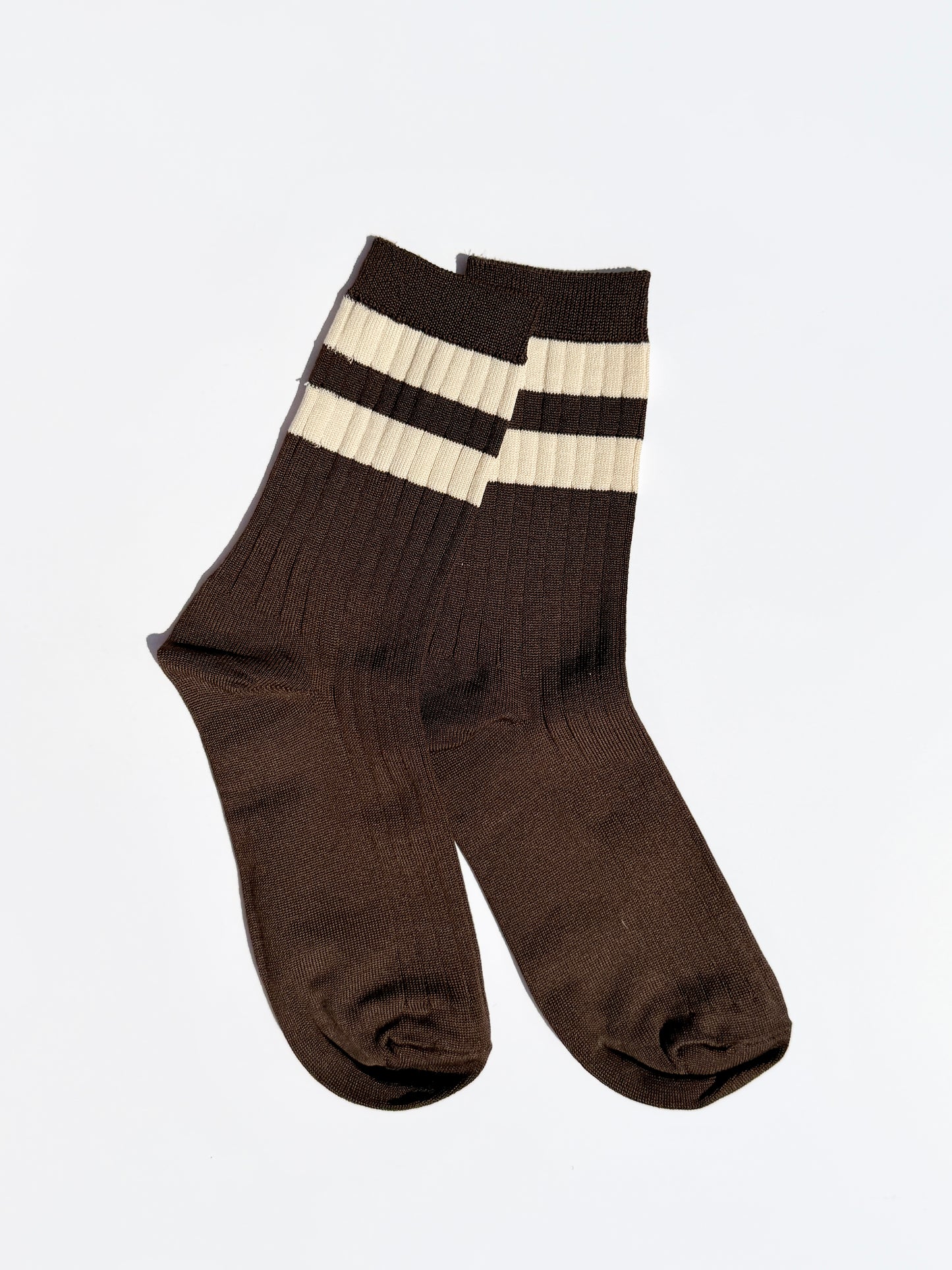 Her Varsity Socks - Espresso