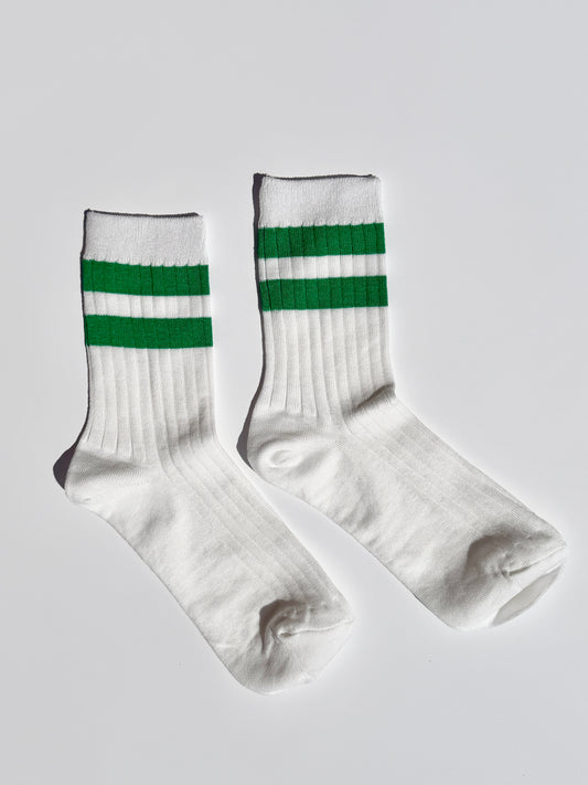 Her Varsity Socks - White Kelly