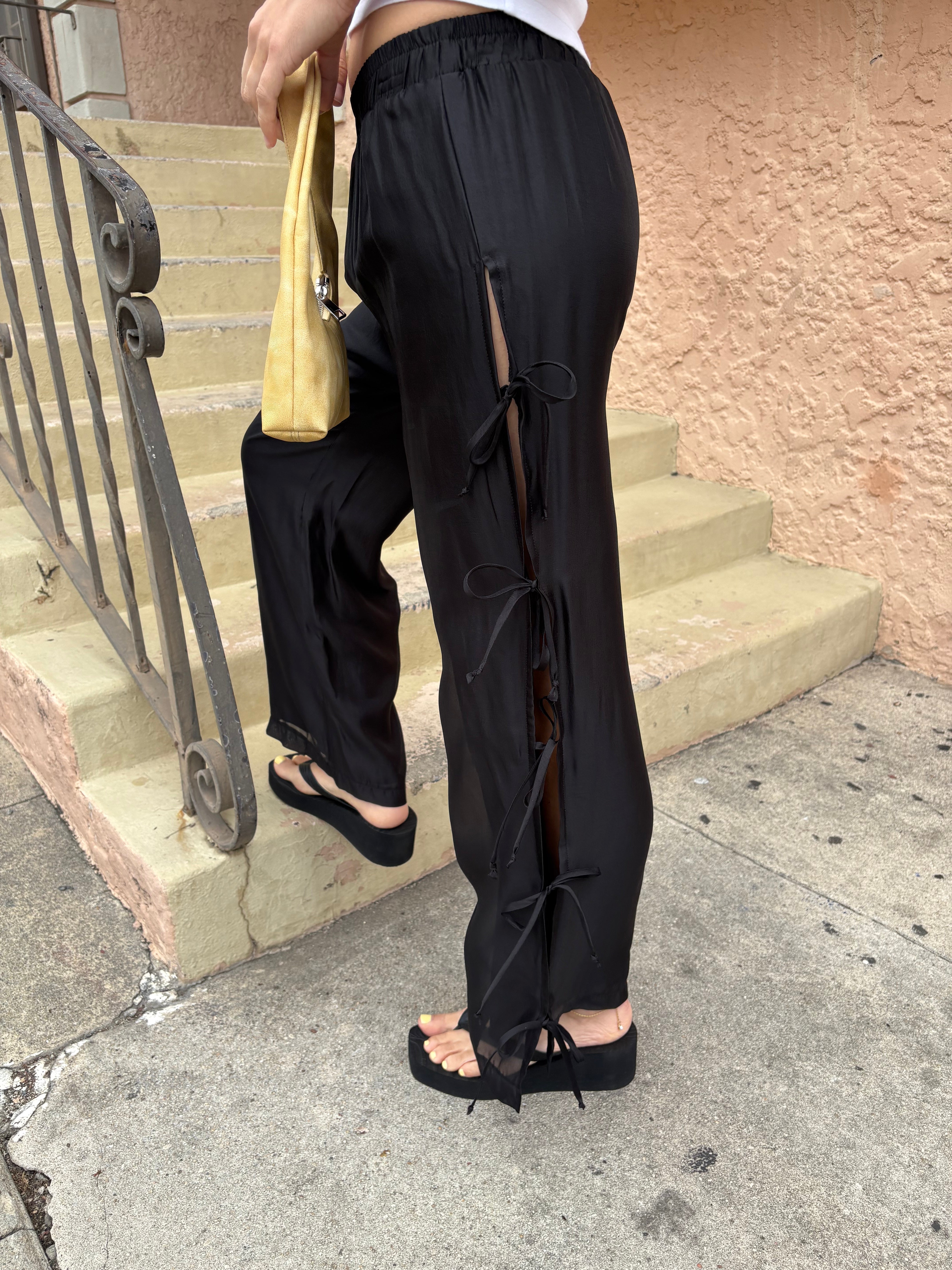 Evelyn Tie Pant - Black Organza – Lisa Says Gah